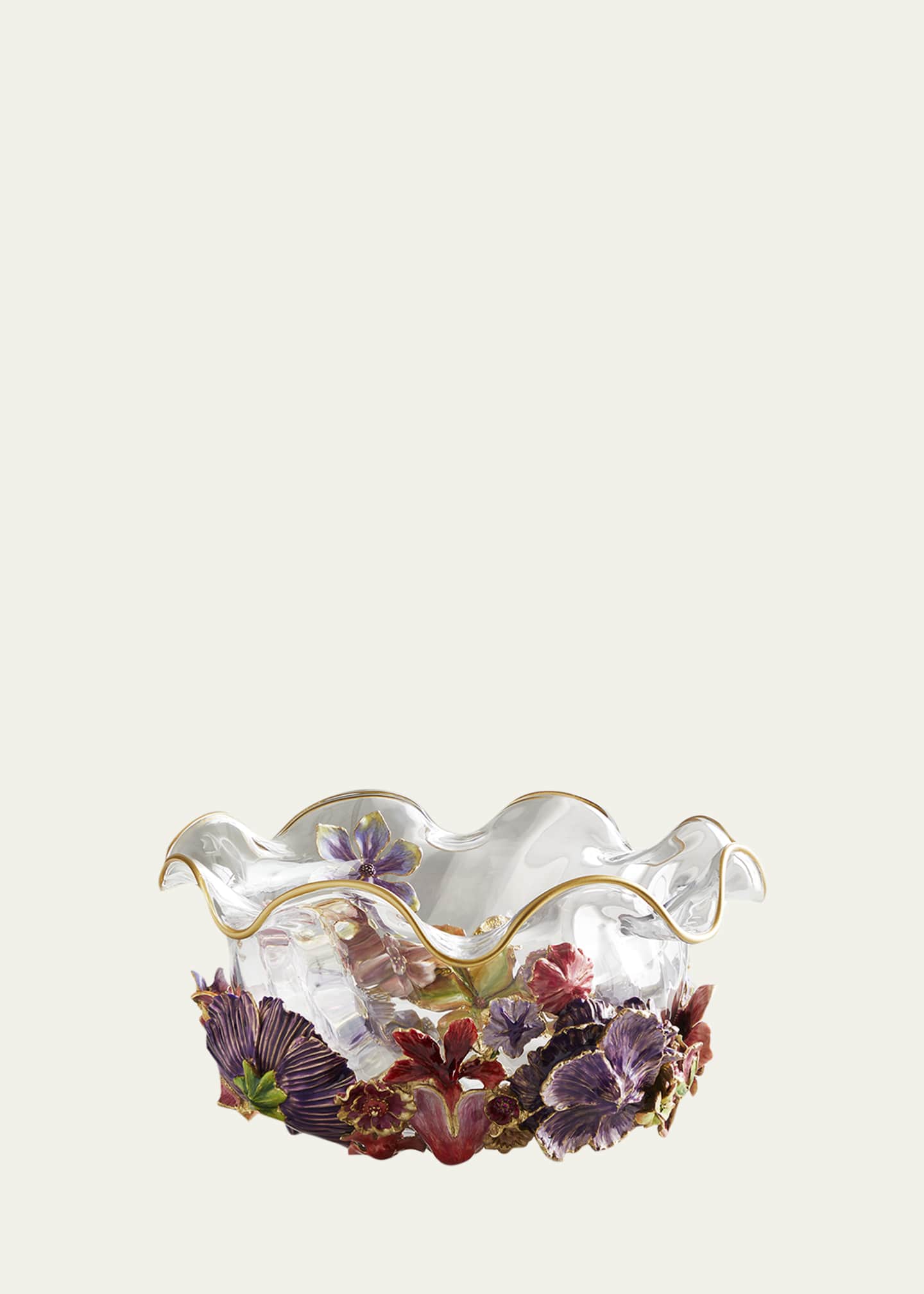 Jay Strongwater Large Bouquet Ruffle Flower Bowl Image 1 of 5