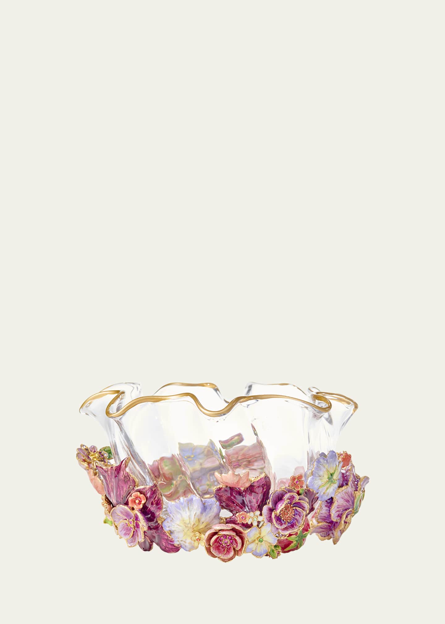 Jay Strongwater Small Bouquet Ruffle Flower Bowl Image 4 of 4
