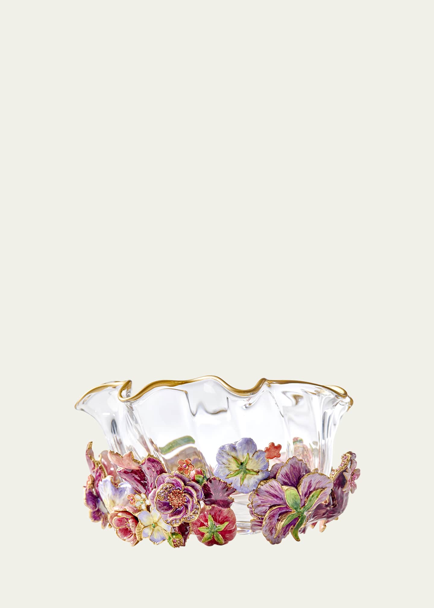 Jay Strongwater Small Bouquet Ruffle Flower Bowl Image 1 of 4