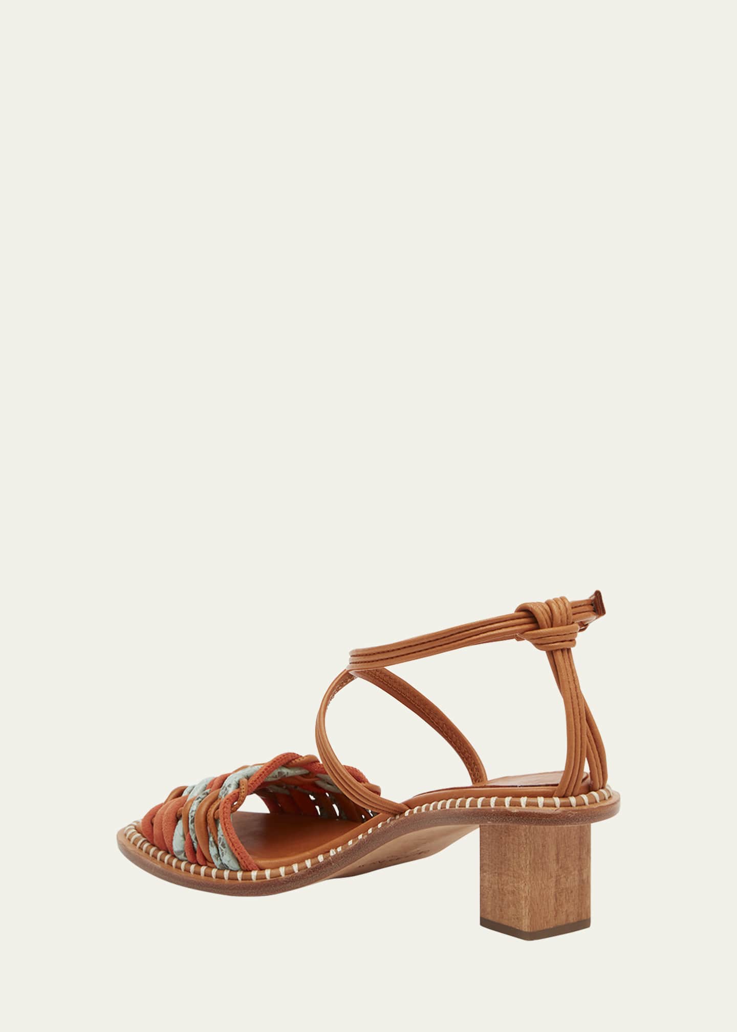 Ulla Johnson Ilana Woven Mixed Leather Ankle-Strap Sandals - Bergdorf ...