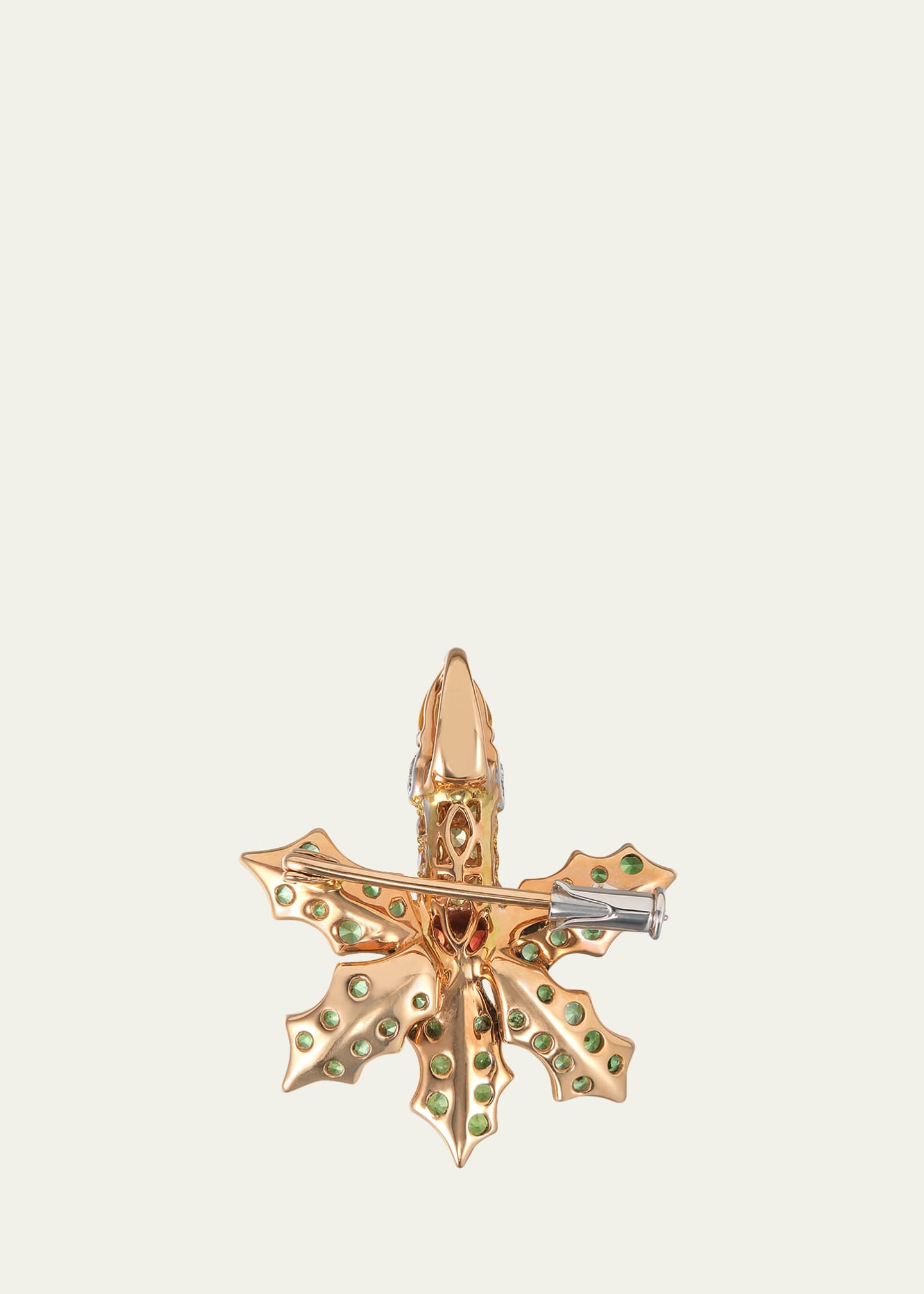 Mio Harutaka White Gold Holly Jolly Brooch with Diamonds, Sapphires, Garnets, and Rubies Image 3 of 3