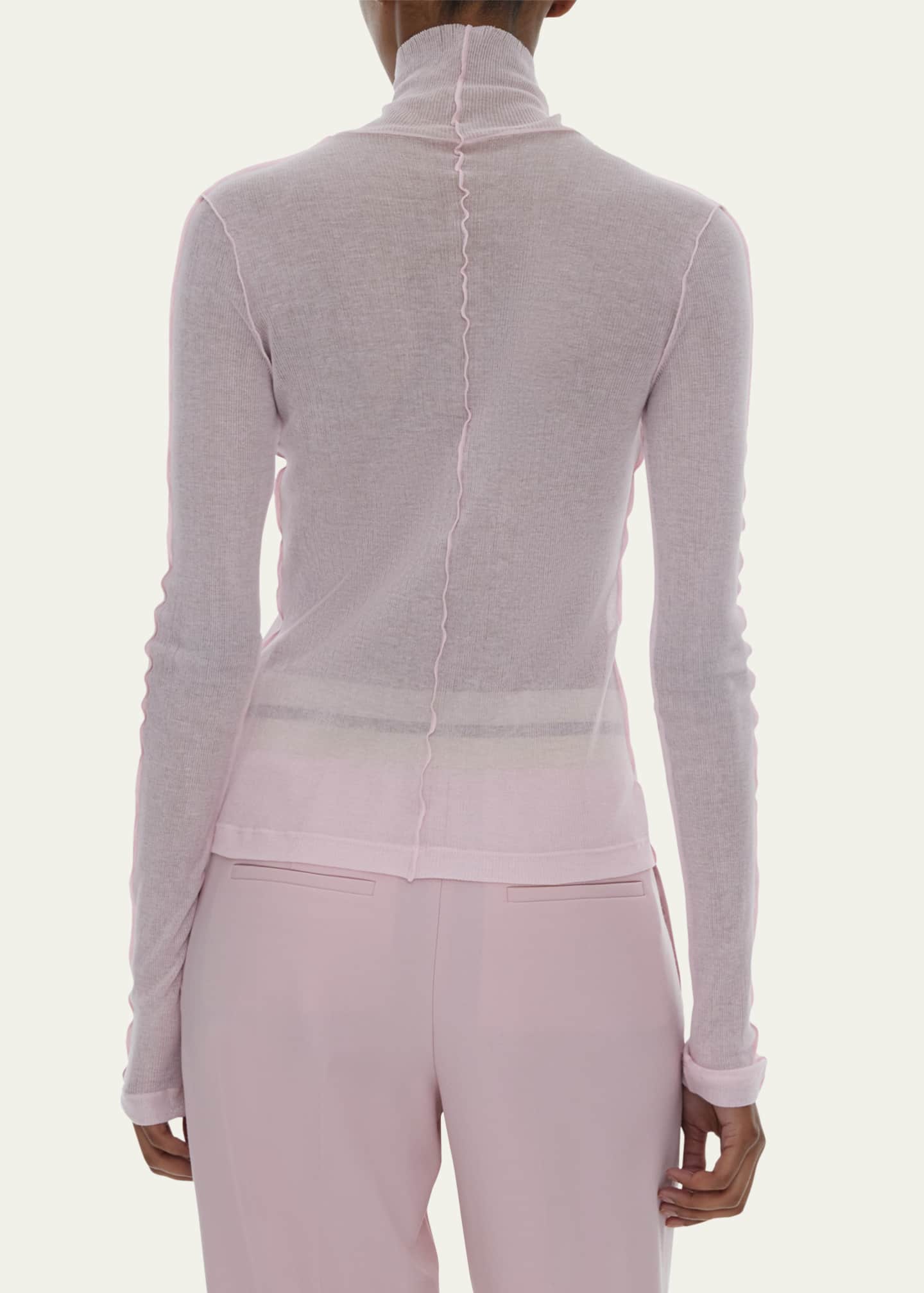 Helmut Lang Sheer Turtleneck Top - Bergdorf Goodman