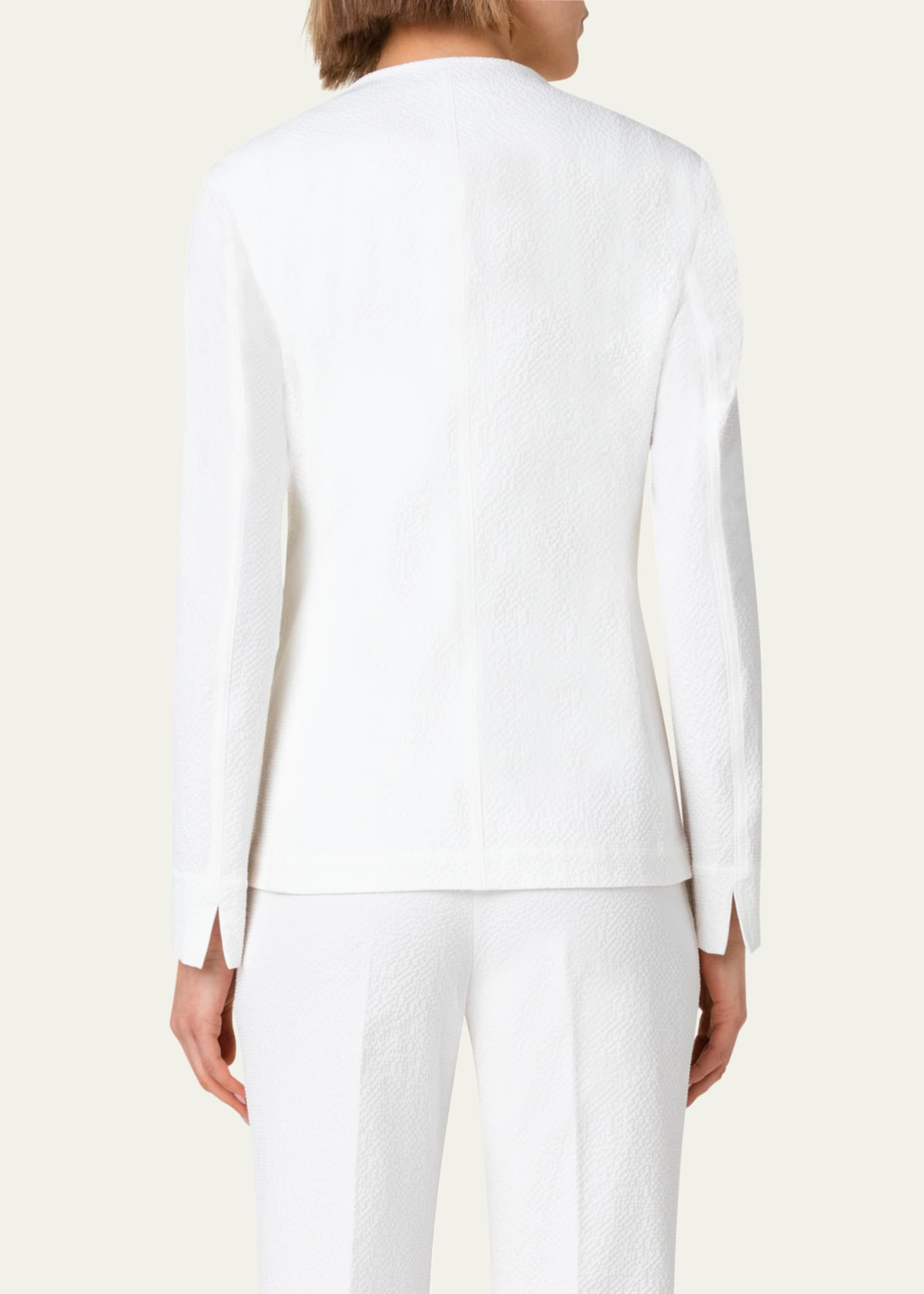 Akris punto Cotton Seersucker Tailored Short Jacket - Bergdorf Goodman