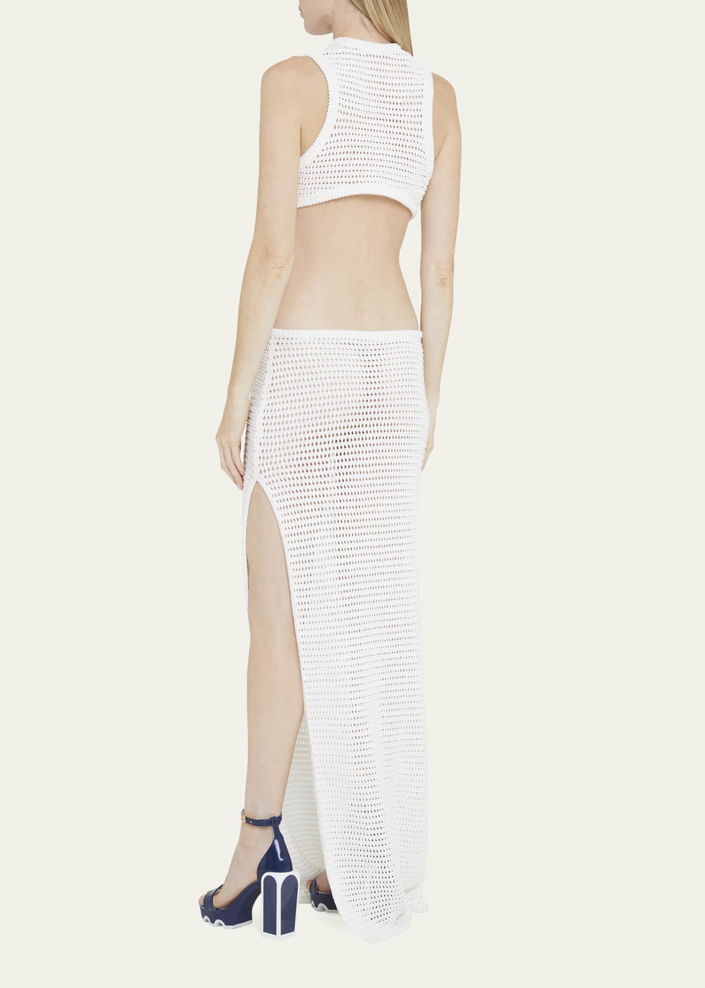 CASABLANCA Beaded Cutout Crochet Knit Maxi Dress Bergdorf Goodman