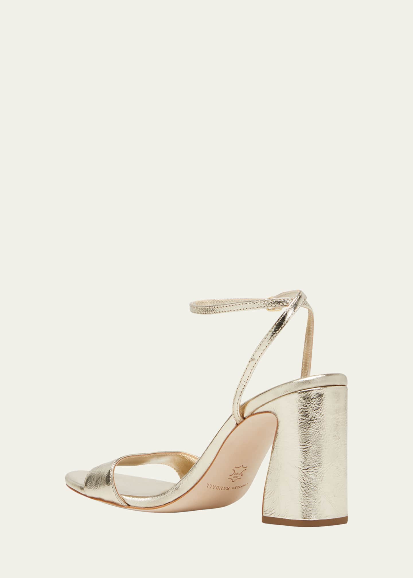 Loeffler Randall Malia Metallic Leather Block-Heel Sandals Image 4 of 5