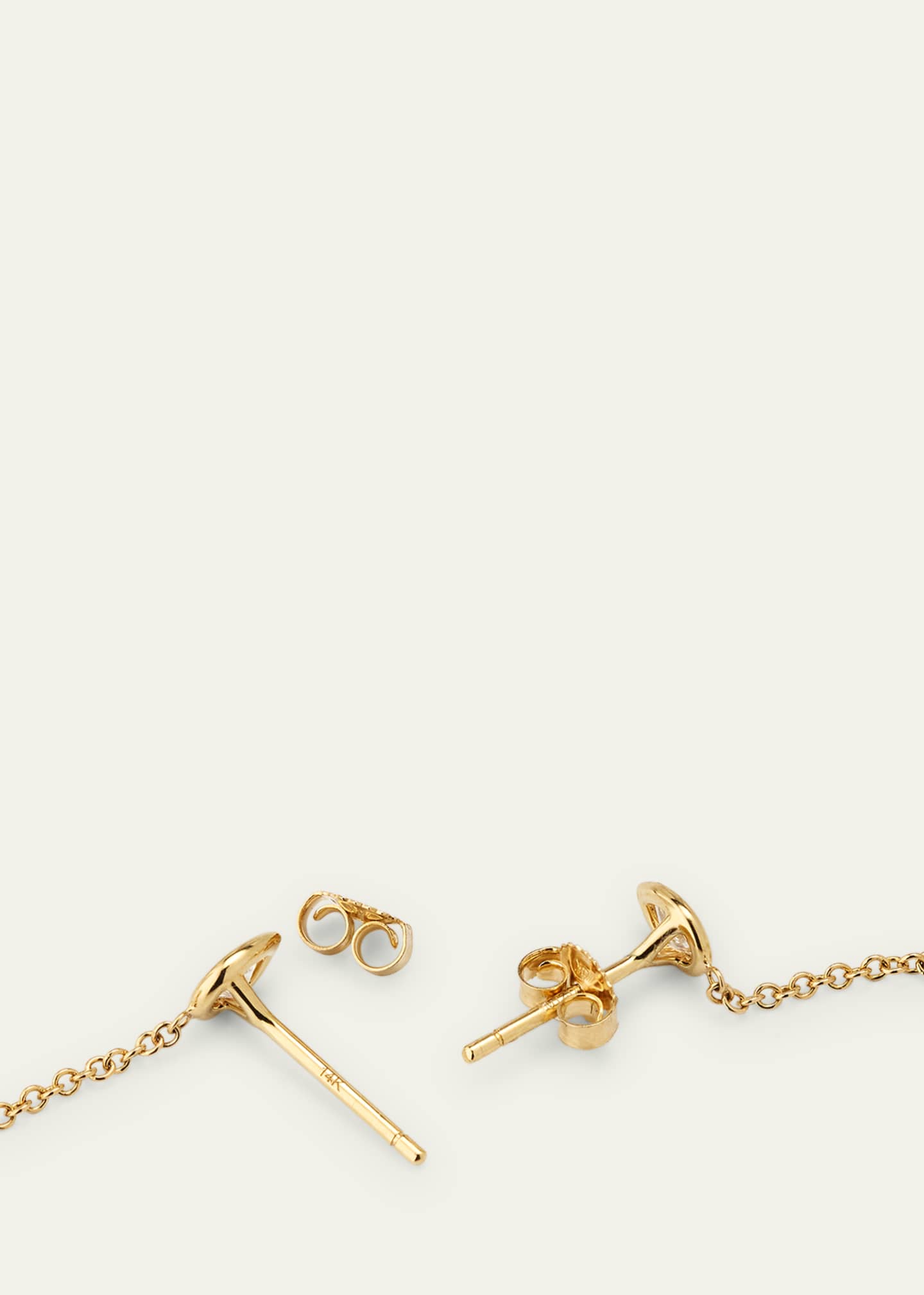 Mizuki 14k Gold Single-Pearl Drop Earrings with Diamonds Image 4 of 4