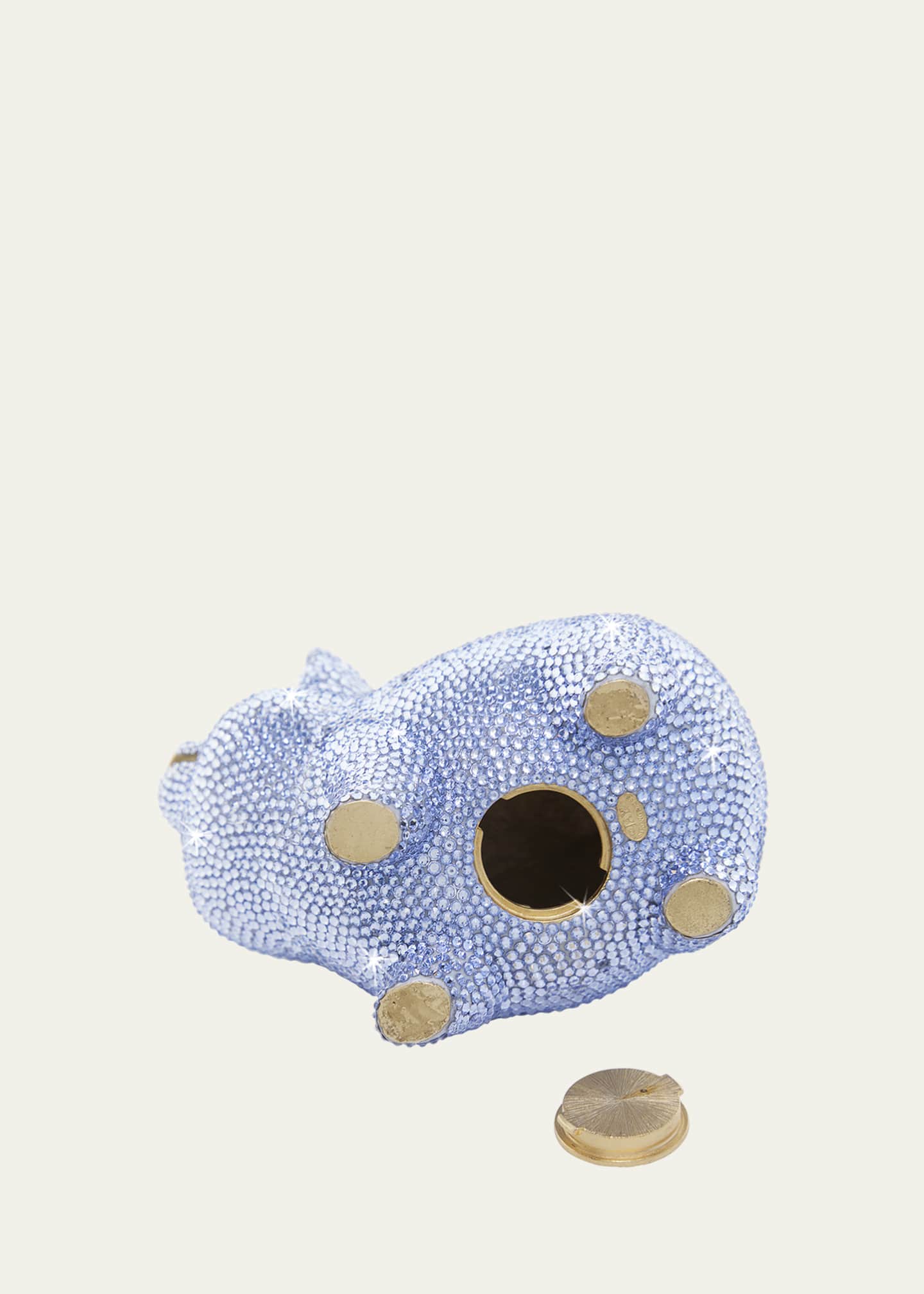 Jay Strongwater Baby Blue Piggy Bank w/ Crown Image 5 of 5