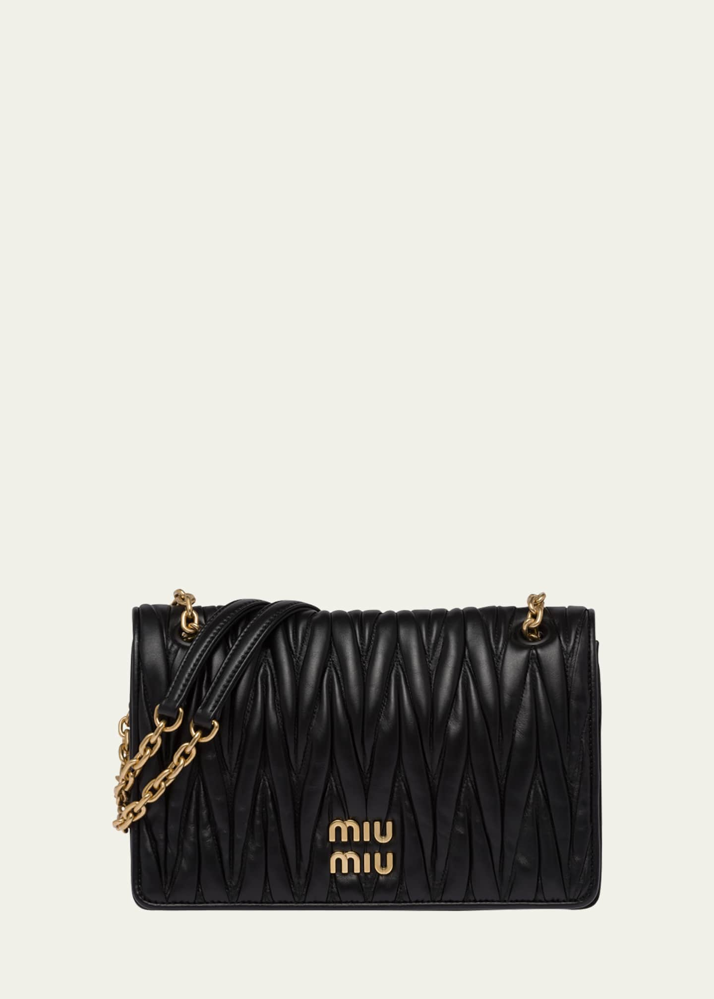 Miu Miu Spirit Small Zip Leather Shoulder Bag - Bergdorf Goodman