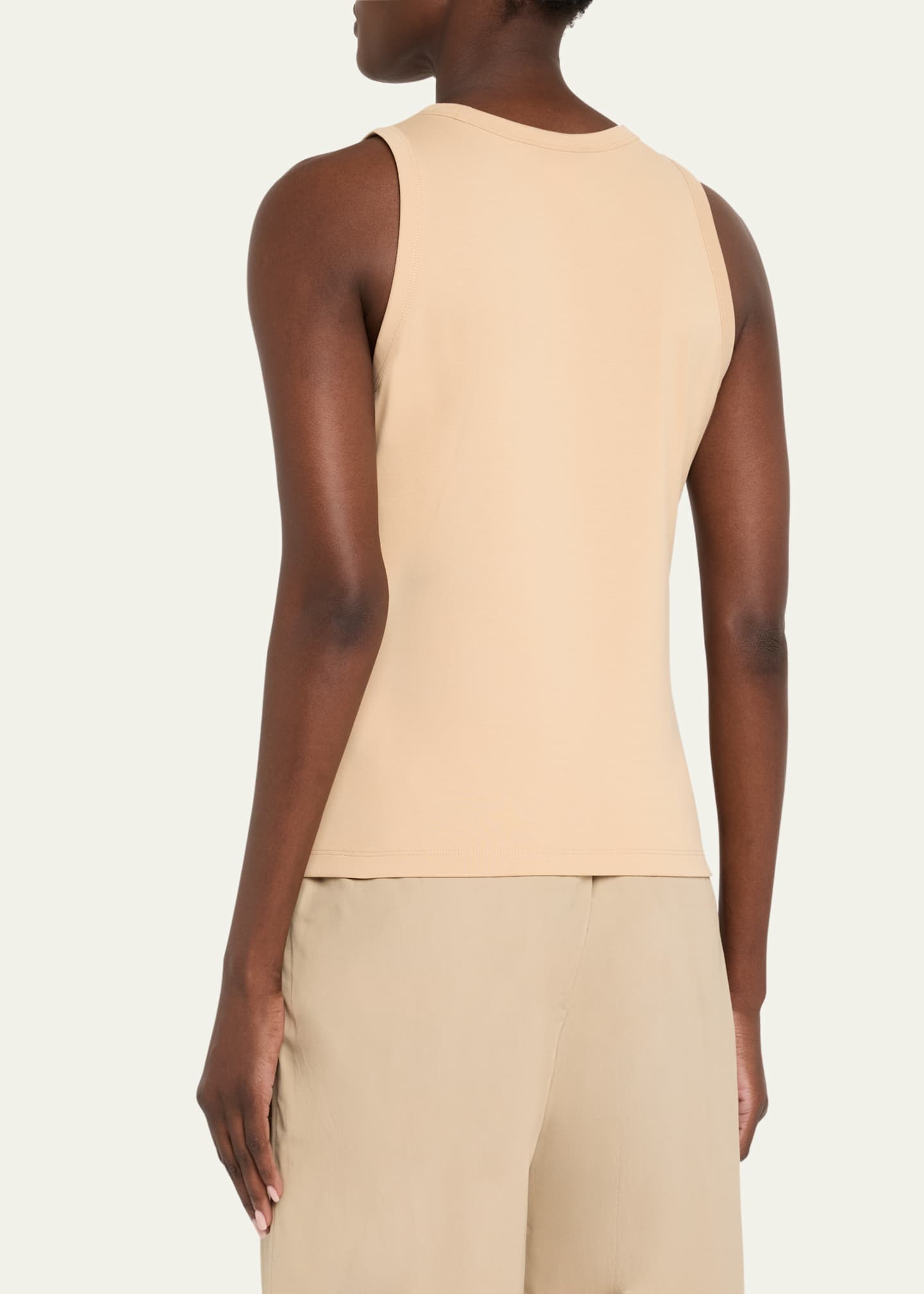 Lafayette 148 New York Swiss Cotton Rib Racerback Tank Image 3 of 5