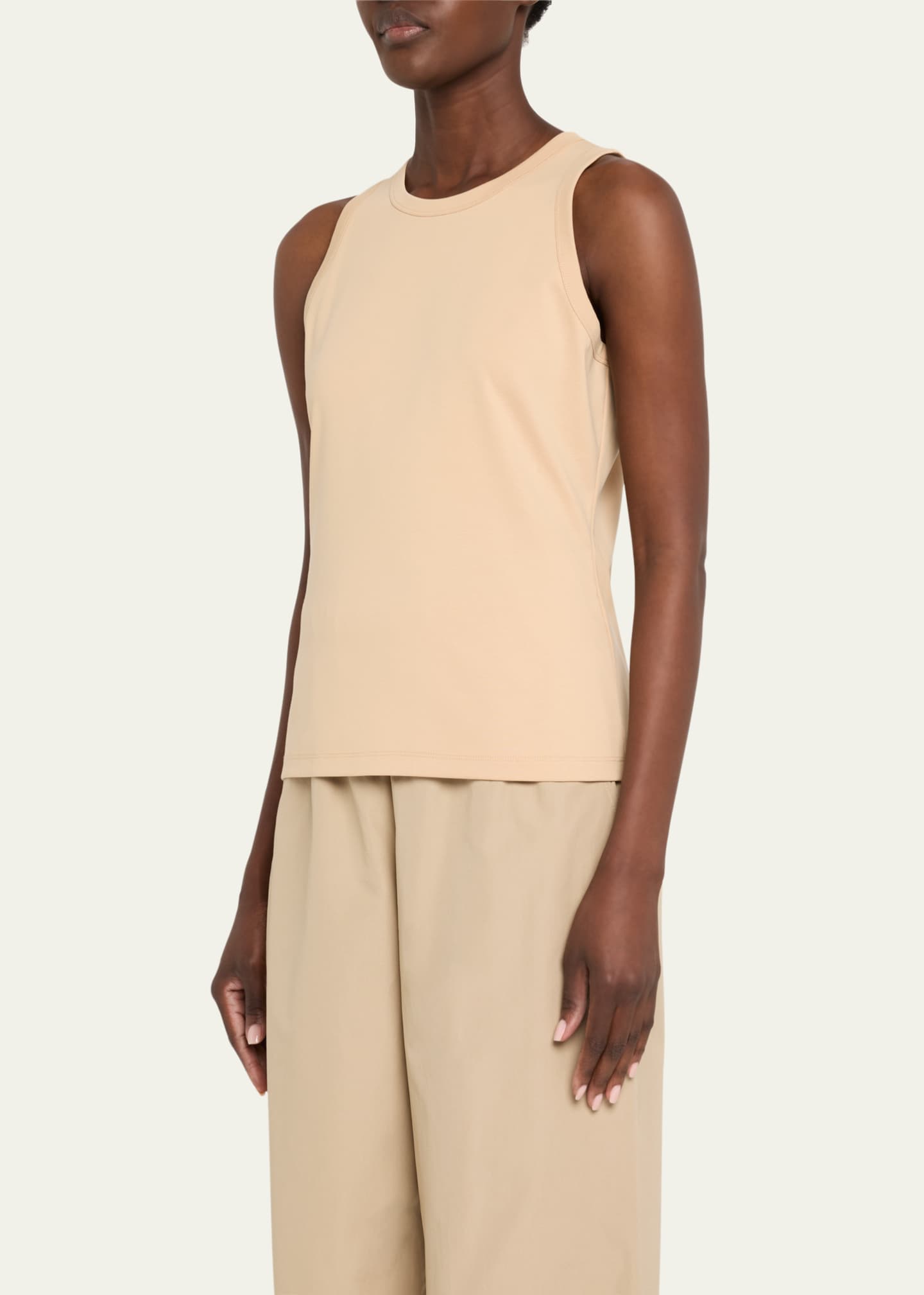 Lafayette 148 New York Swiss Cotton Rib Racerback Tank Image 4 of 5