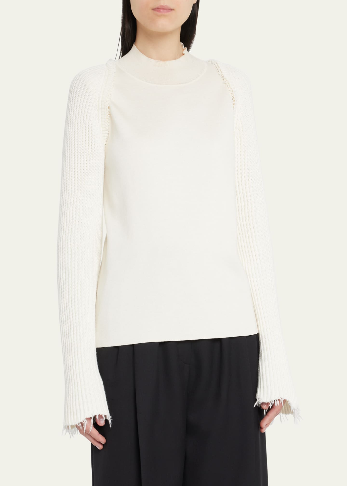 MM6 Maison Margiela Knit Distressed Shrug - Bergdorf Goodman