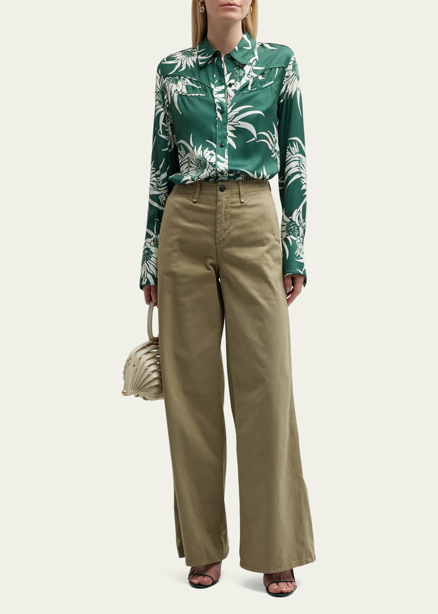 RAG & BONE | SOFIE WIDE LEG CHINO | KHAKI | FINAL SALE main image 1