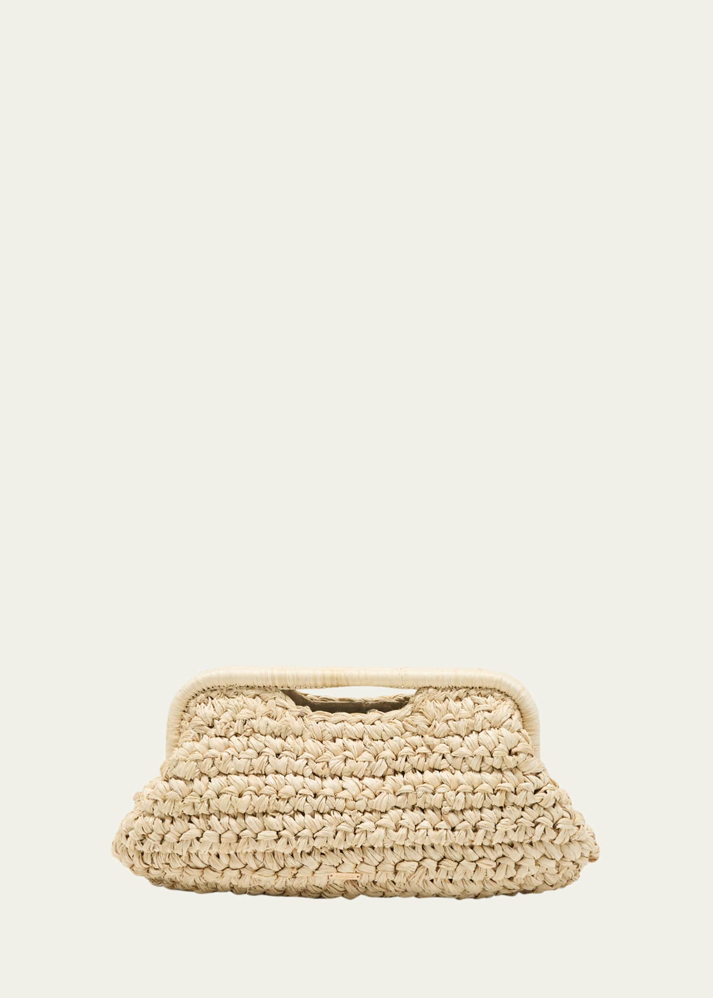 Large cream top clutch bag
