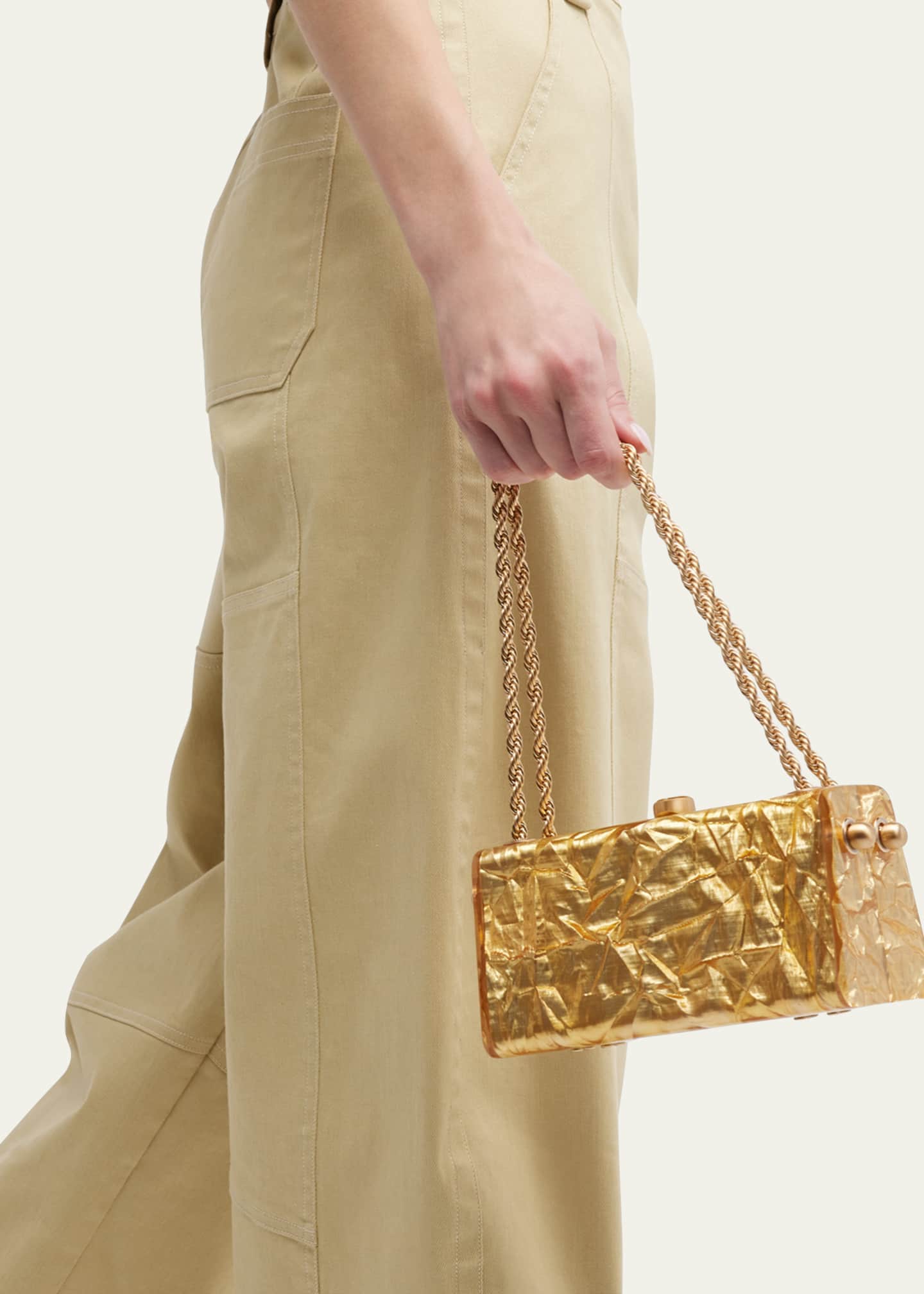 Cult Gaia Hajar Crinkled Acrylic Chain Shoulder Bag Image 2 of 6