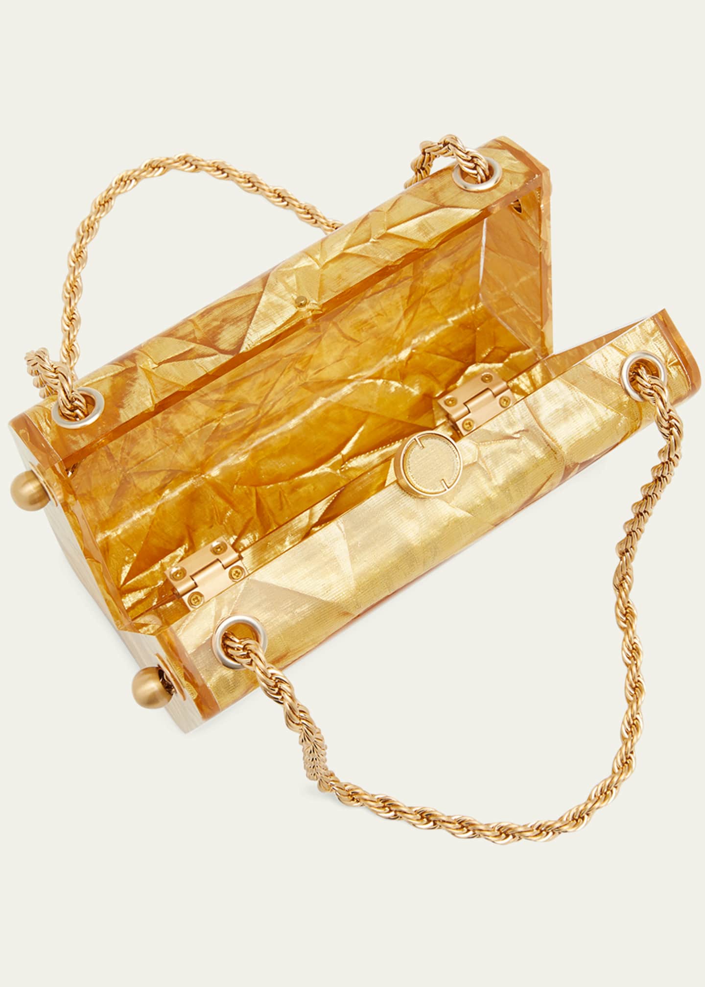 Cult Gaia Hajar Crinkled Acrylic Chain Shoulder Bag Image 4 of 6