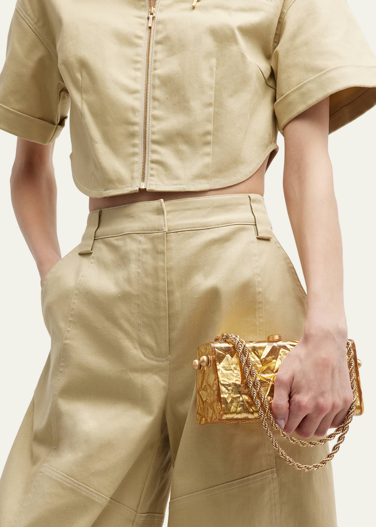 Cult Gaia Hajar Crinkled Acrylic Chain Shoulder Bag Image 5 of 6