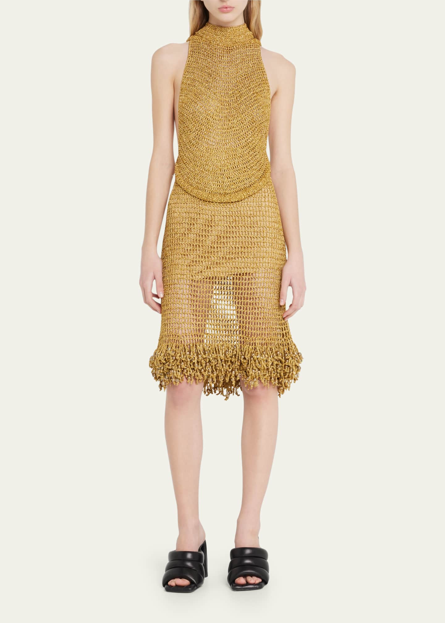 Proenza Schouler Open Crochet Knit Tank Dress