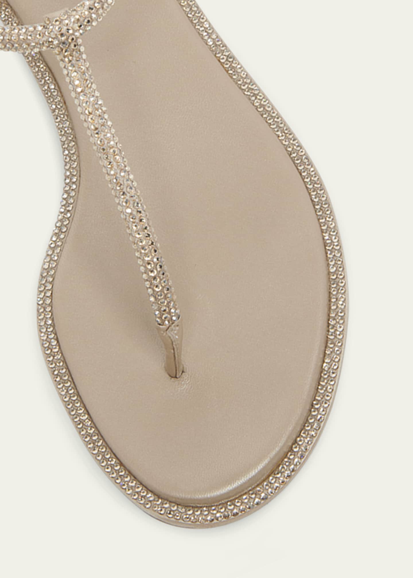 Rene Caovilla Strass T-Strap Thong Sandals Image 4 of 4