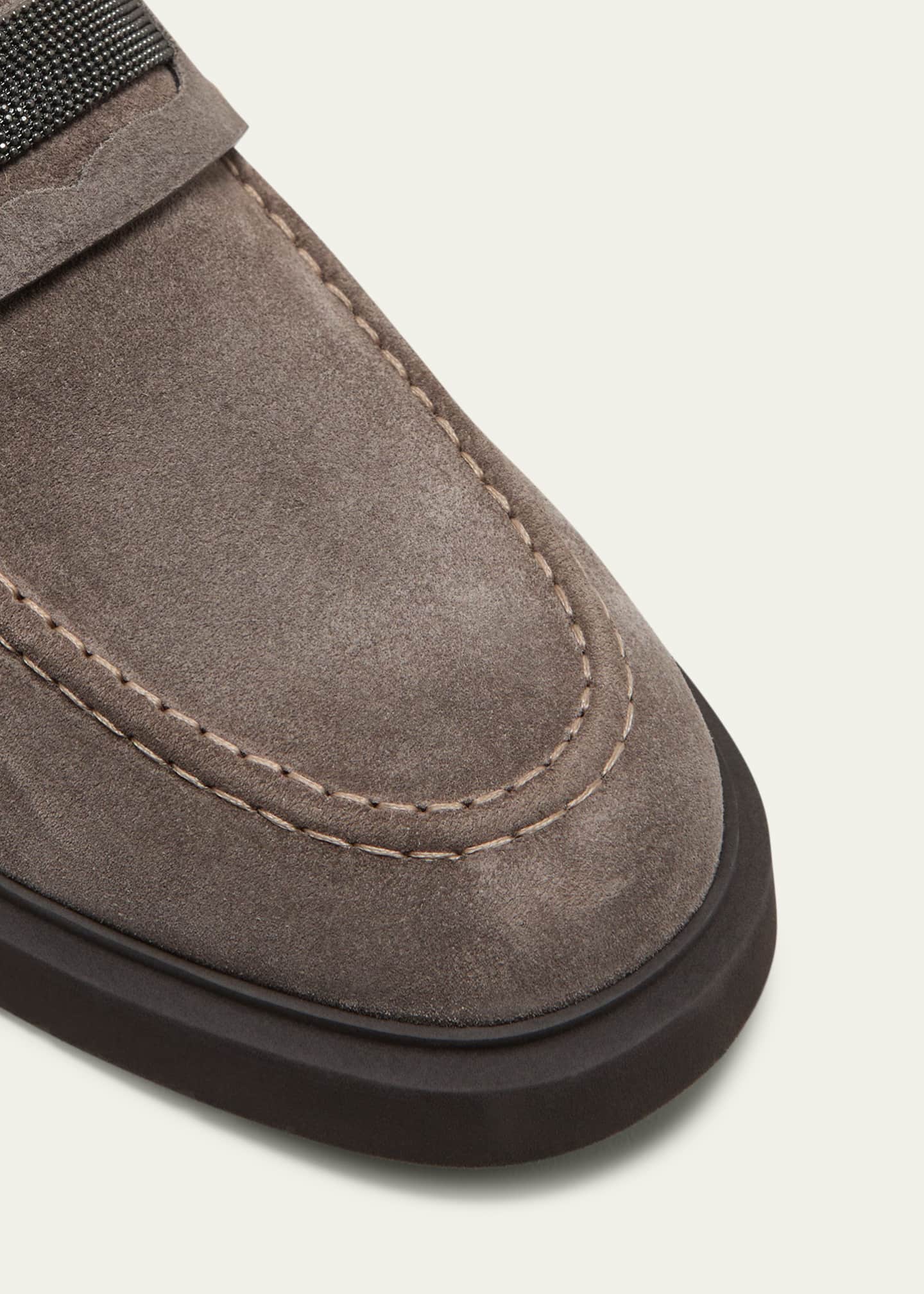 Brunello Cucinelli Suede Monili Casual Loafers Image 3 of 3