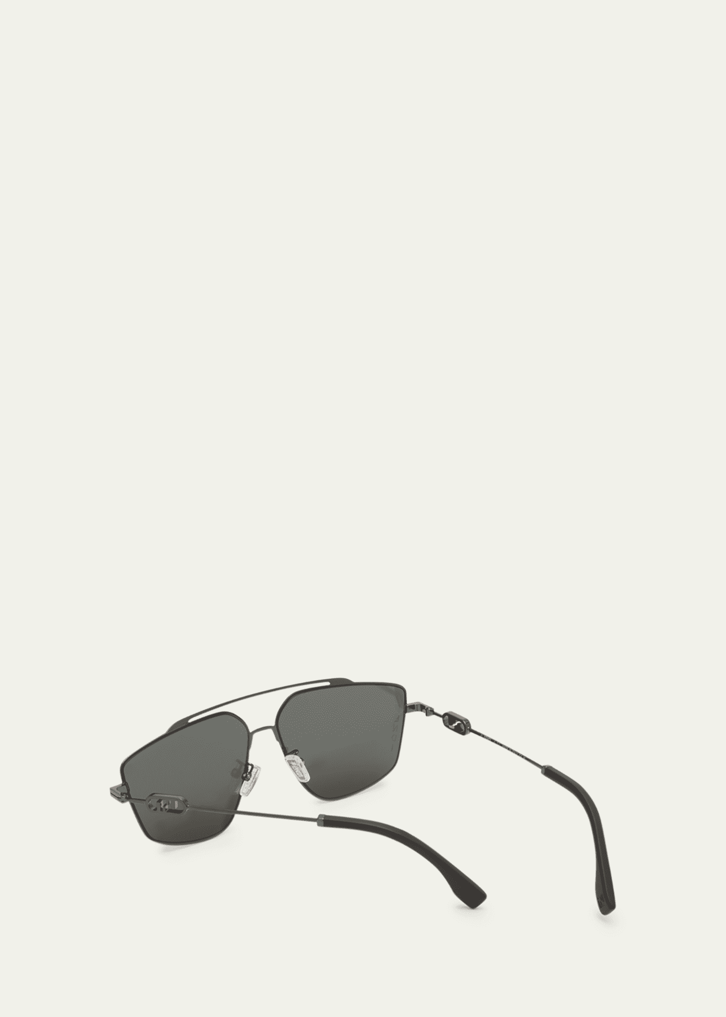 Fendi Men's O'Clock Metal Double-Bridge Aviator Sunglasses Image 3 of 5