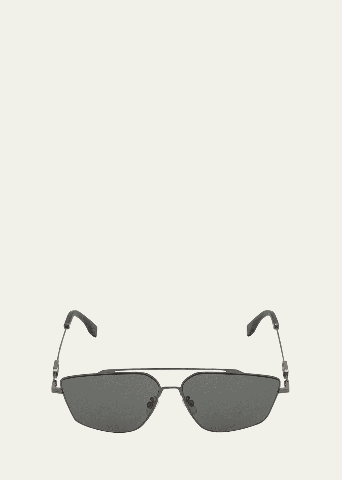 Fendi Men's O'Clock Metal Double-Bridge Aviator Sunglasses Image 1 of 5