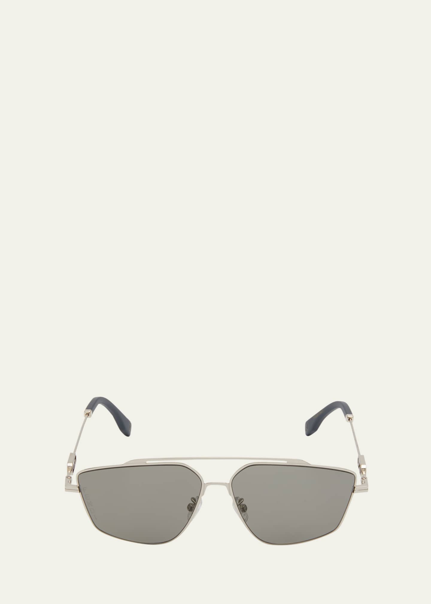 FENDI Aviator-Style Silver-Tone Sunglasses for Men