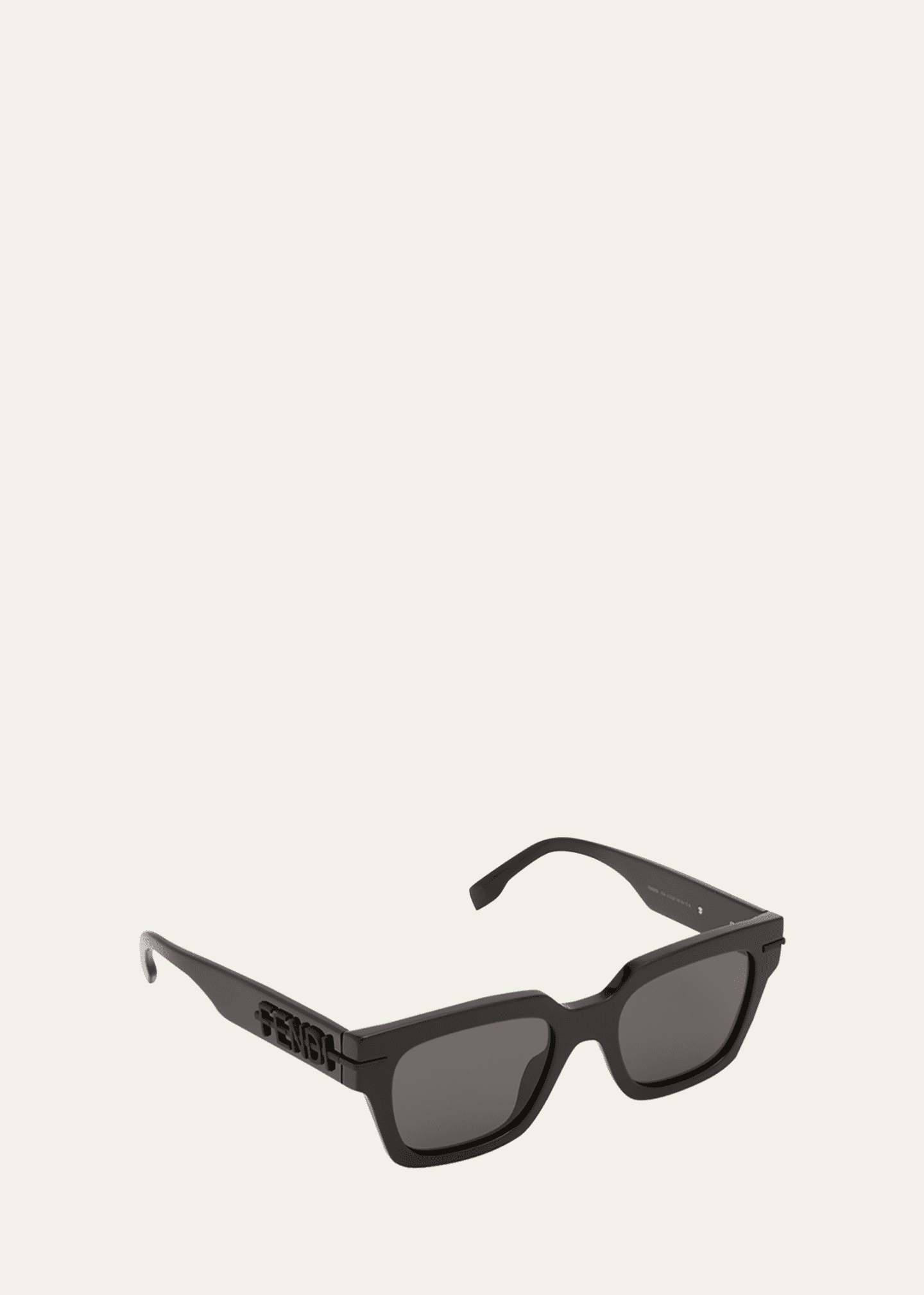 Fendi Men's Tonal Logo Acetate Square Sunglasses Image 2 of 5