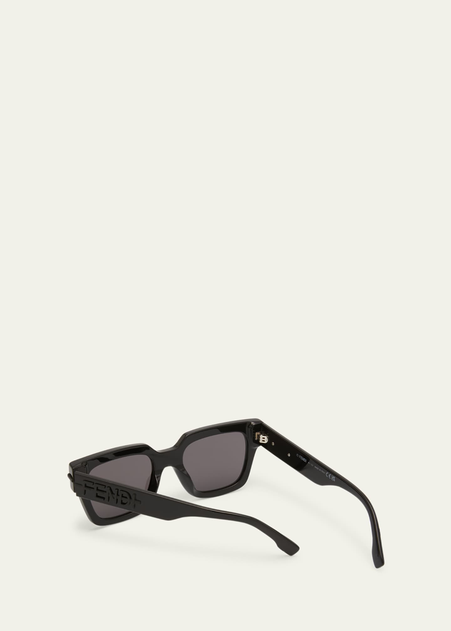 Fendi Men's Tonal Logo Acetate Square Sunglasses Image 3 of 5