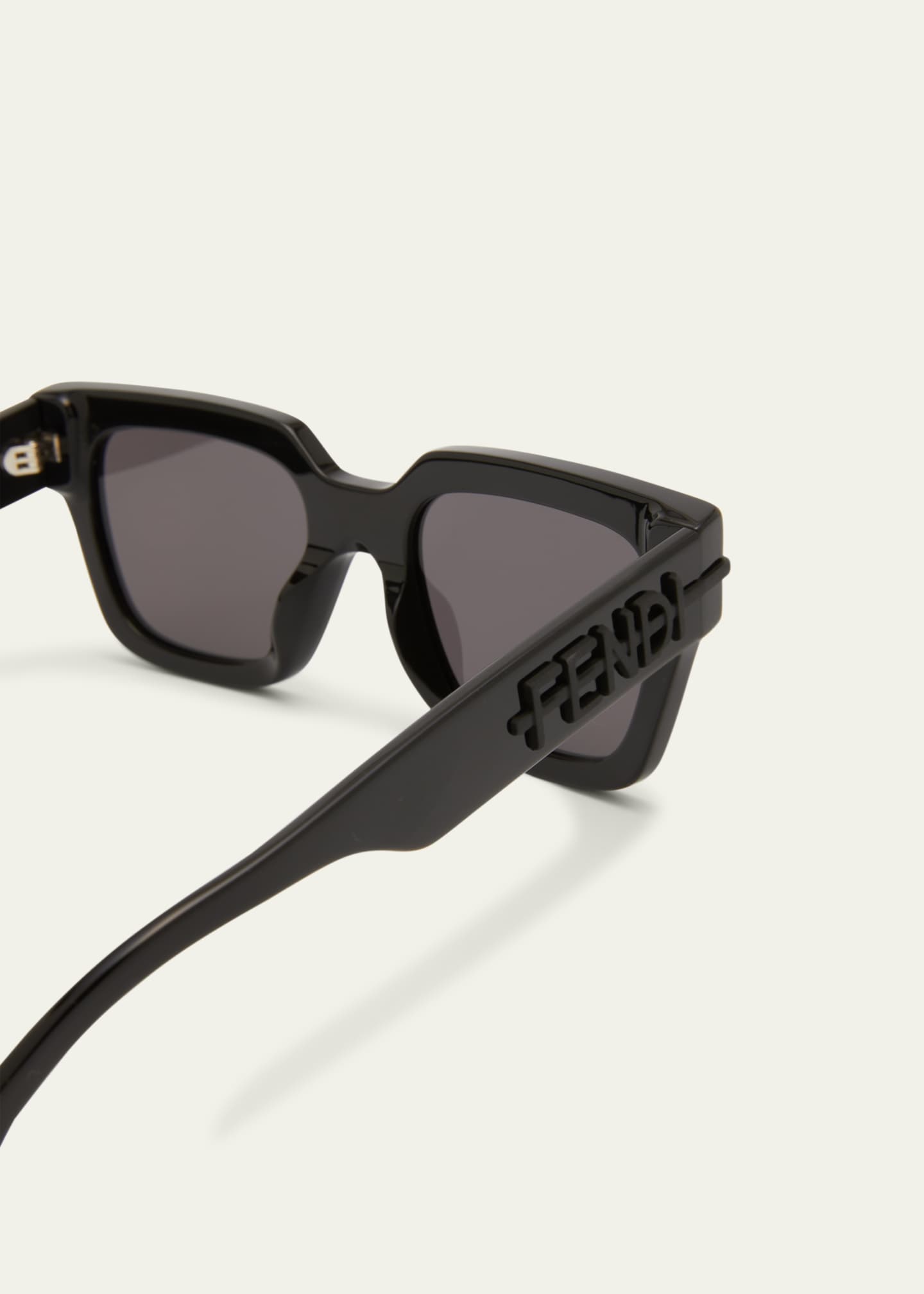 Fendi Men's Tonal Logo Acetate Square Sunglasses Image 4 of 5