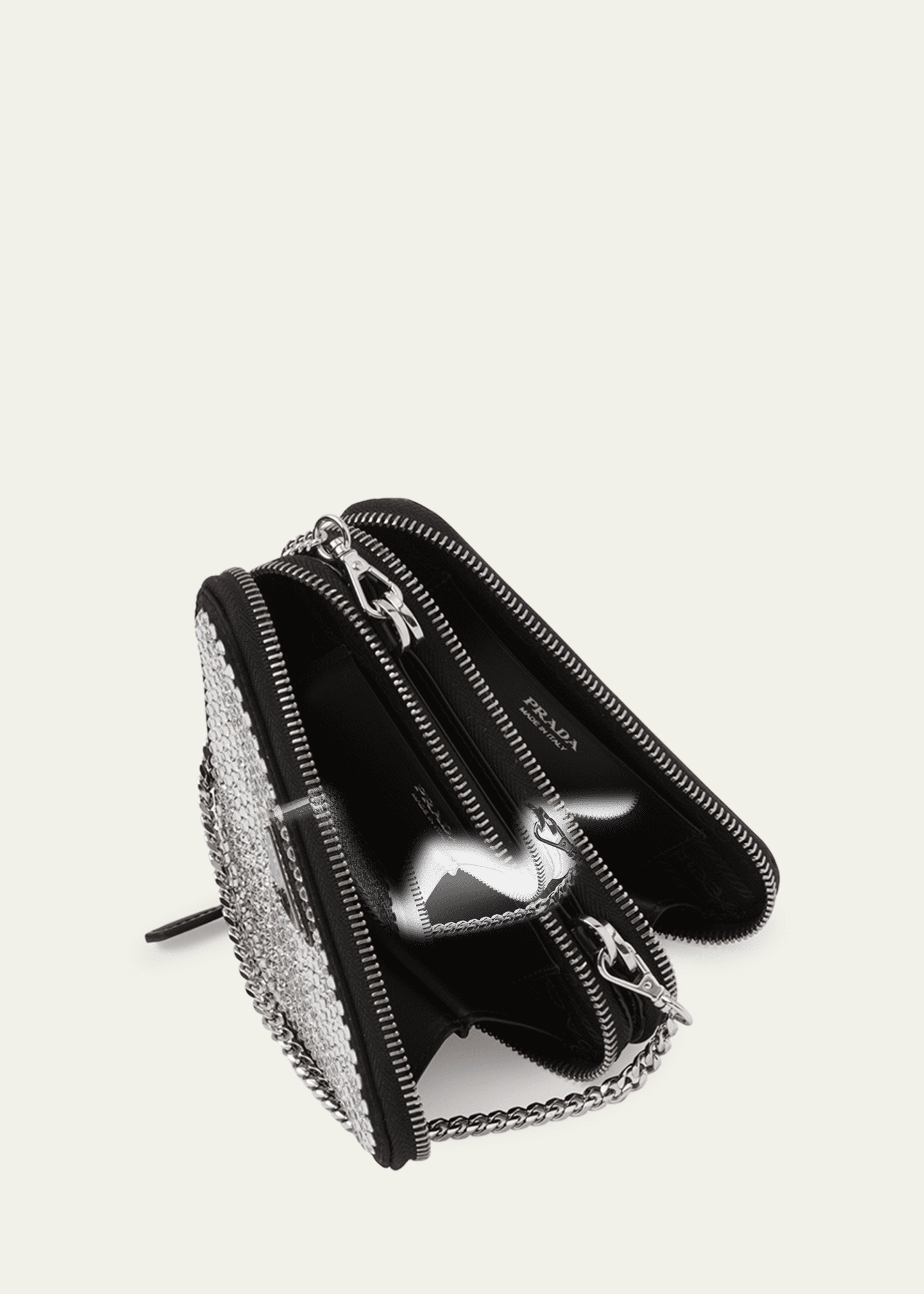 Prada Mini Crystal Crossbody Bag in Black