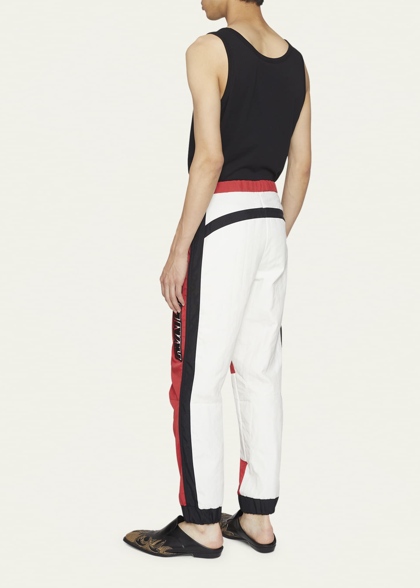 Dries Van Noten Men's Colorblock Grainy Nylon Racing Pants