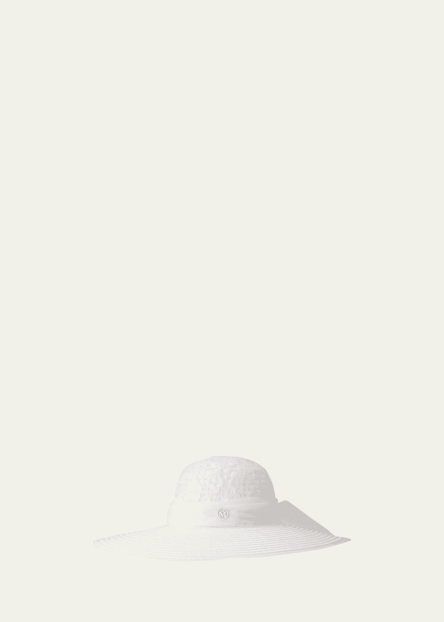 Maison Michel Large-Brim Blanche Bridal Hat