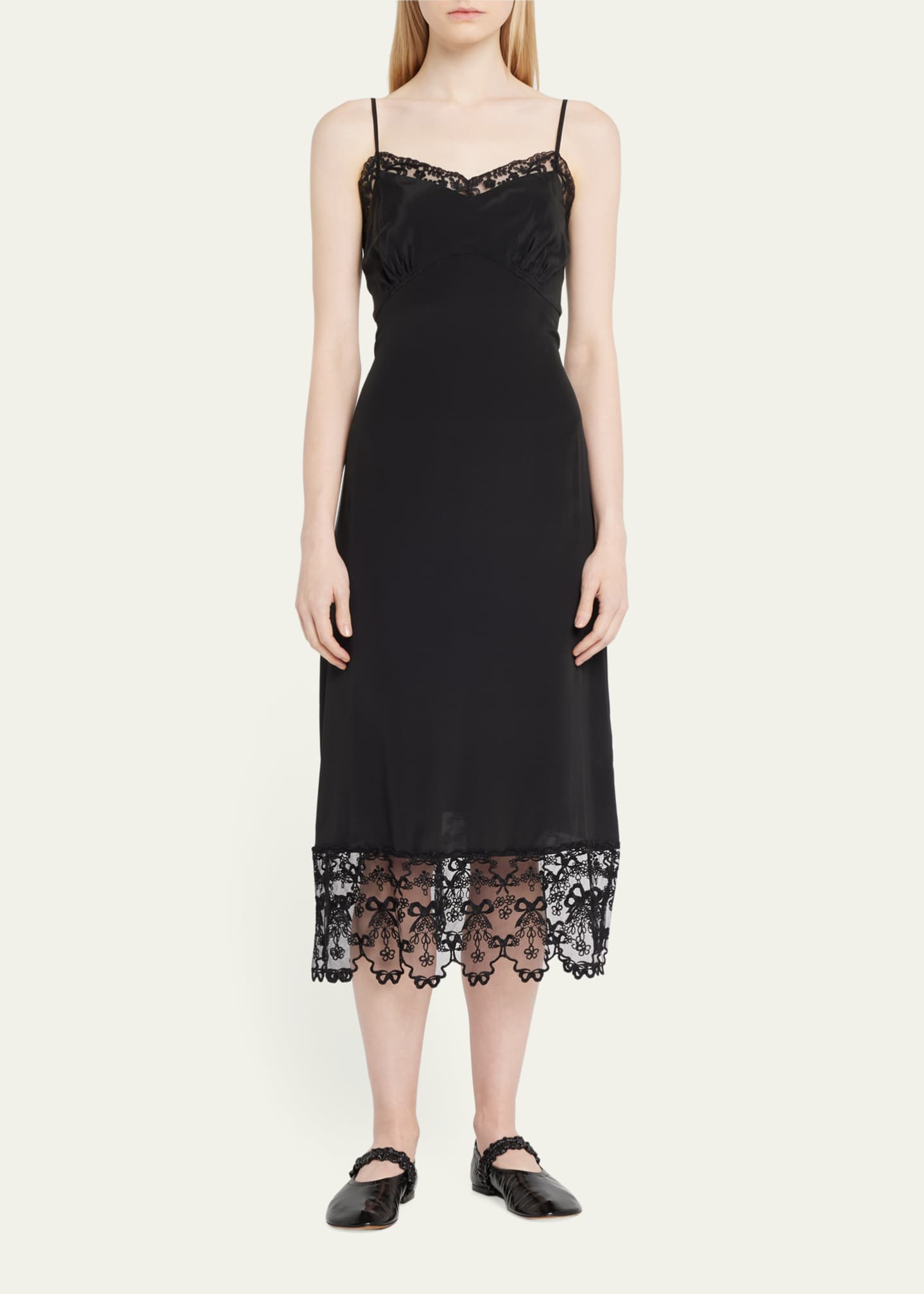 Simone Rocha Lace-Trim Slip Dress - Bergdorf Goodman