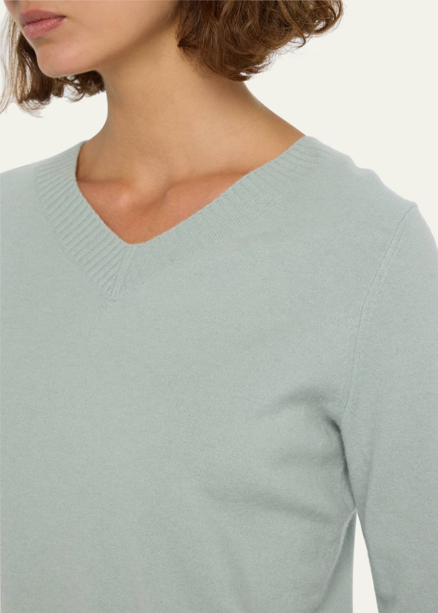 Vince Cropped Wool-Blend V-Neck Pullover Sweater - Bergdorf Goodman
