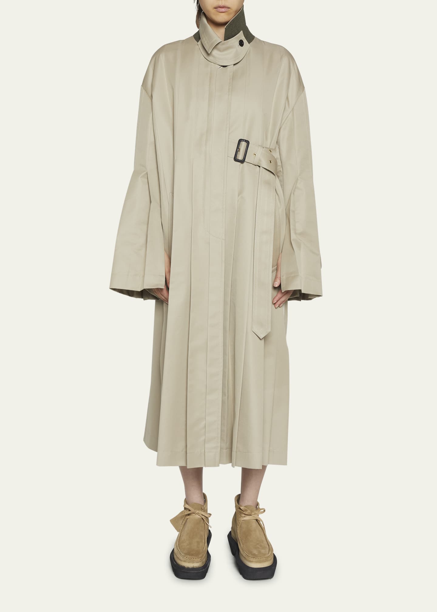 SACAI Pleated Trench Coat