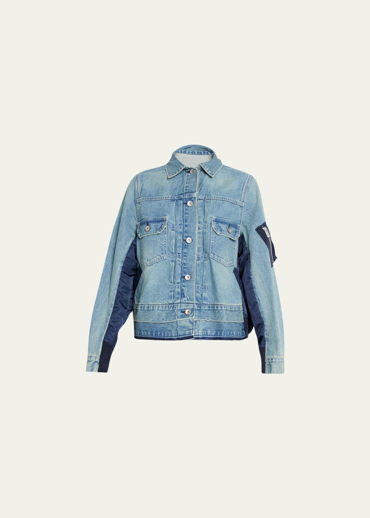 SACAI Hybrid Denim Jacket - Bergdorf Goodman