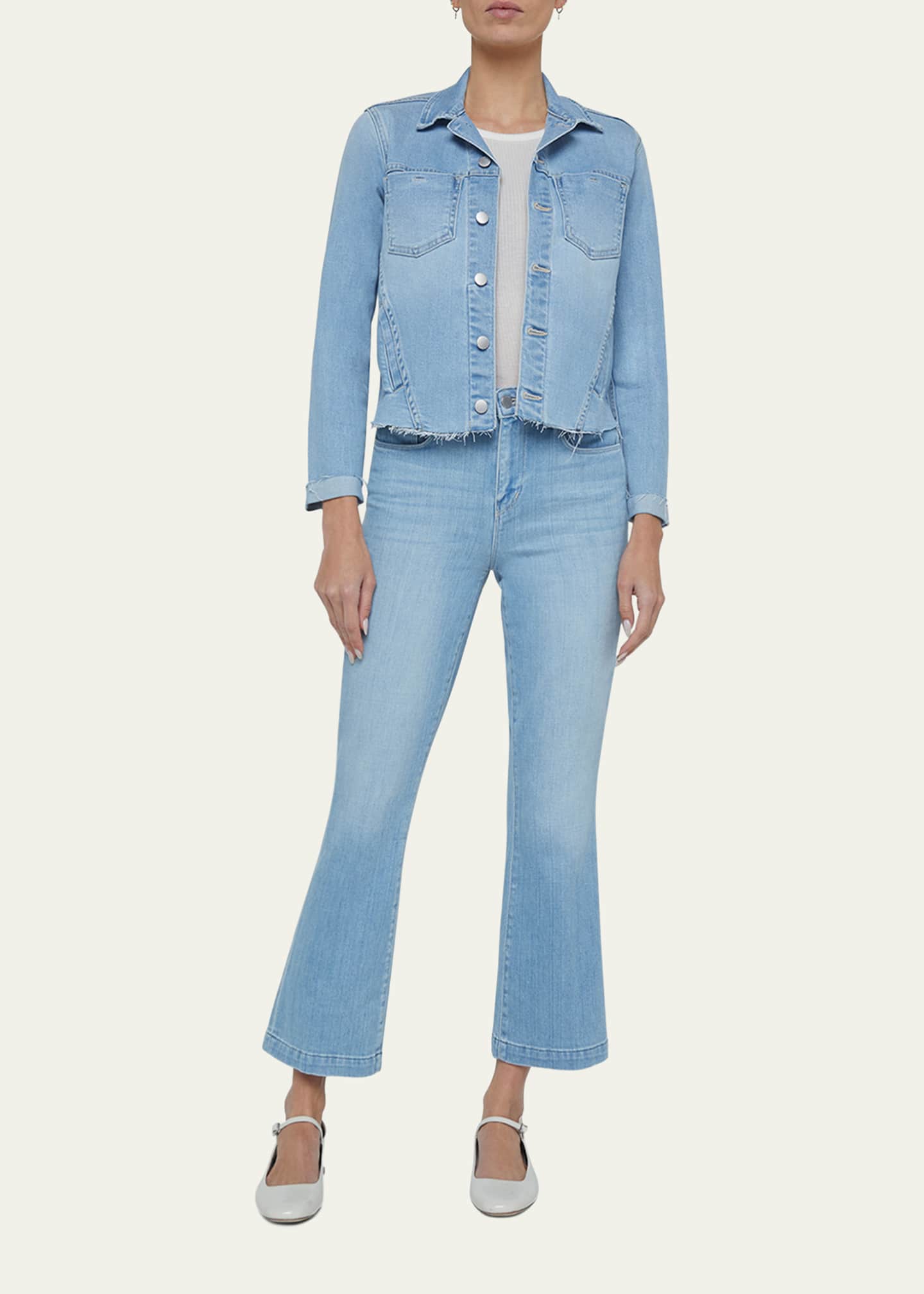 L'Agence Janelle Cut-Off Denim Jacket Image 2 of 4