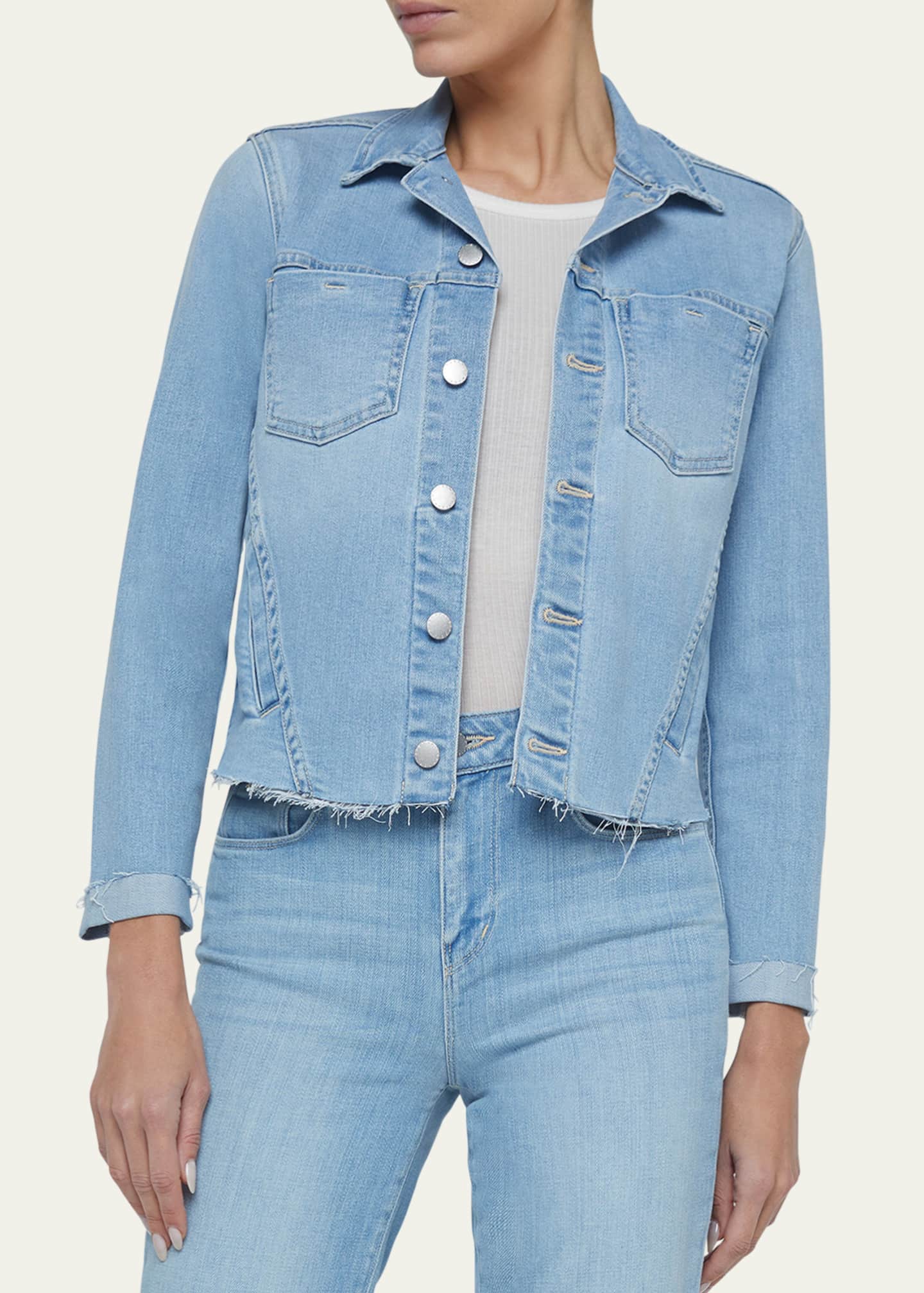 L'Agence Janelle Cut-Off Denim Jacket Image 4 of 4