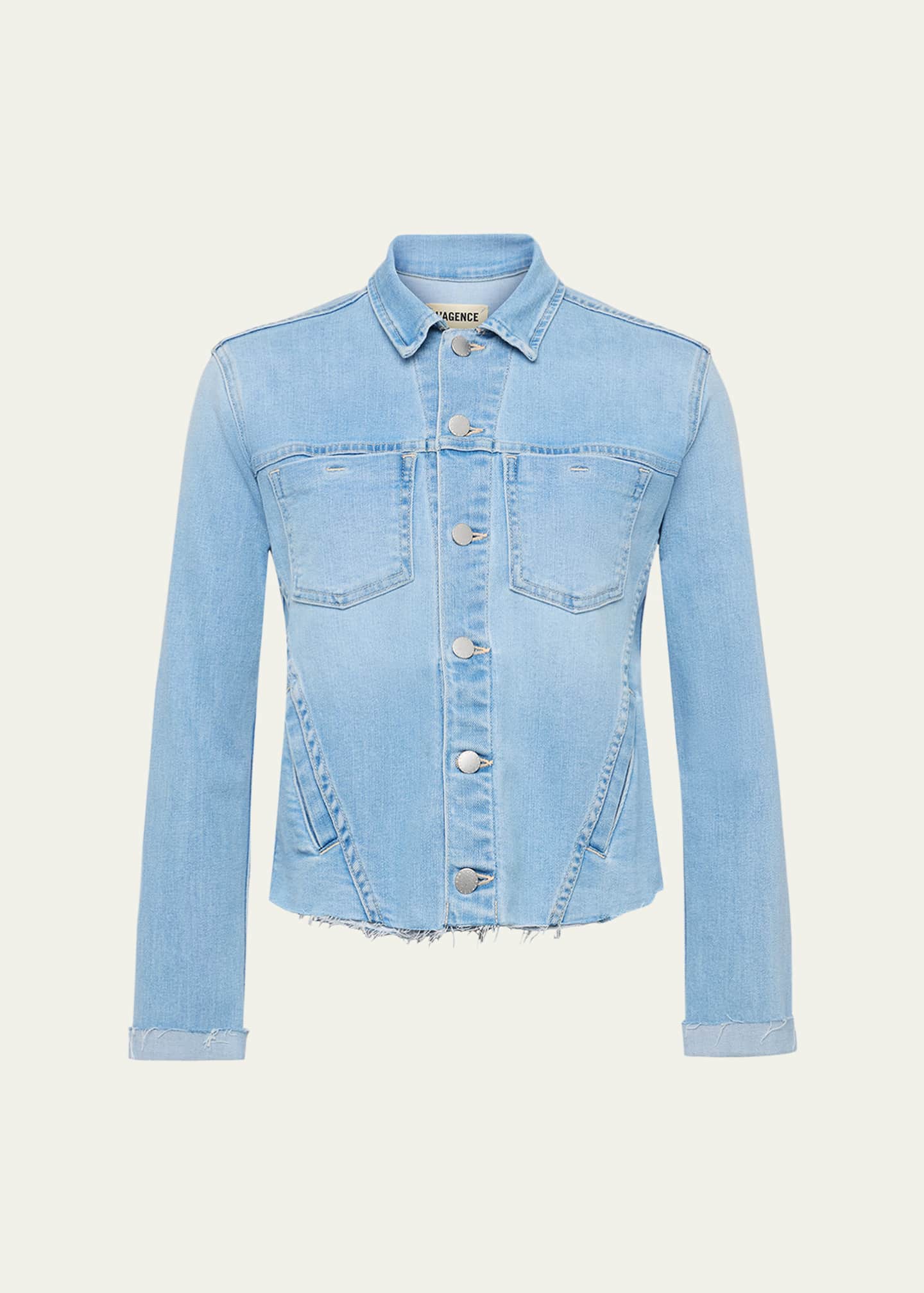 L'Agence Janelle Cut-Off Denim Jacket Image 1 of 4