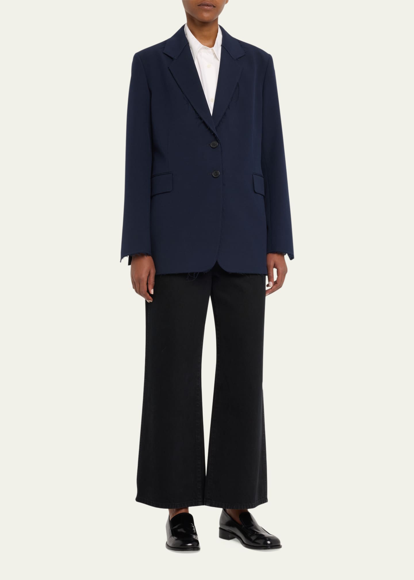 FRAME Oversized Raw Edge Blazer Bergdorf Goodman