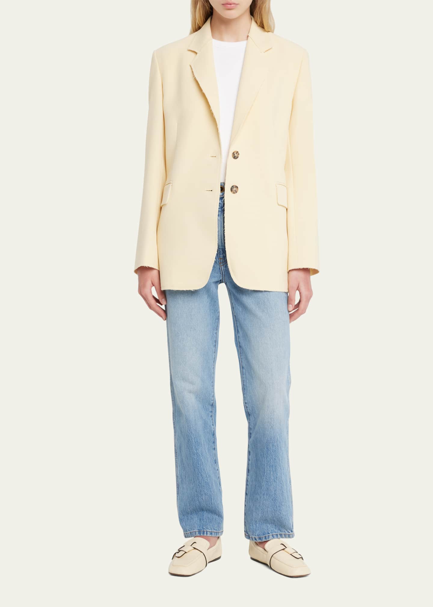 FRAME Oversized Raw Edge Blazer Bergdorf Goodman