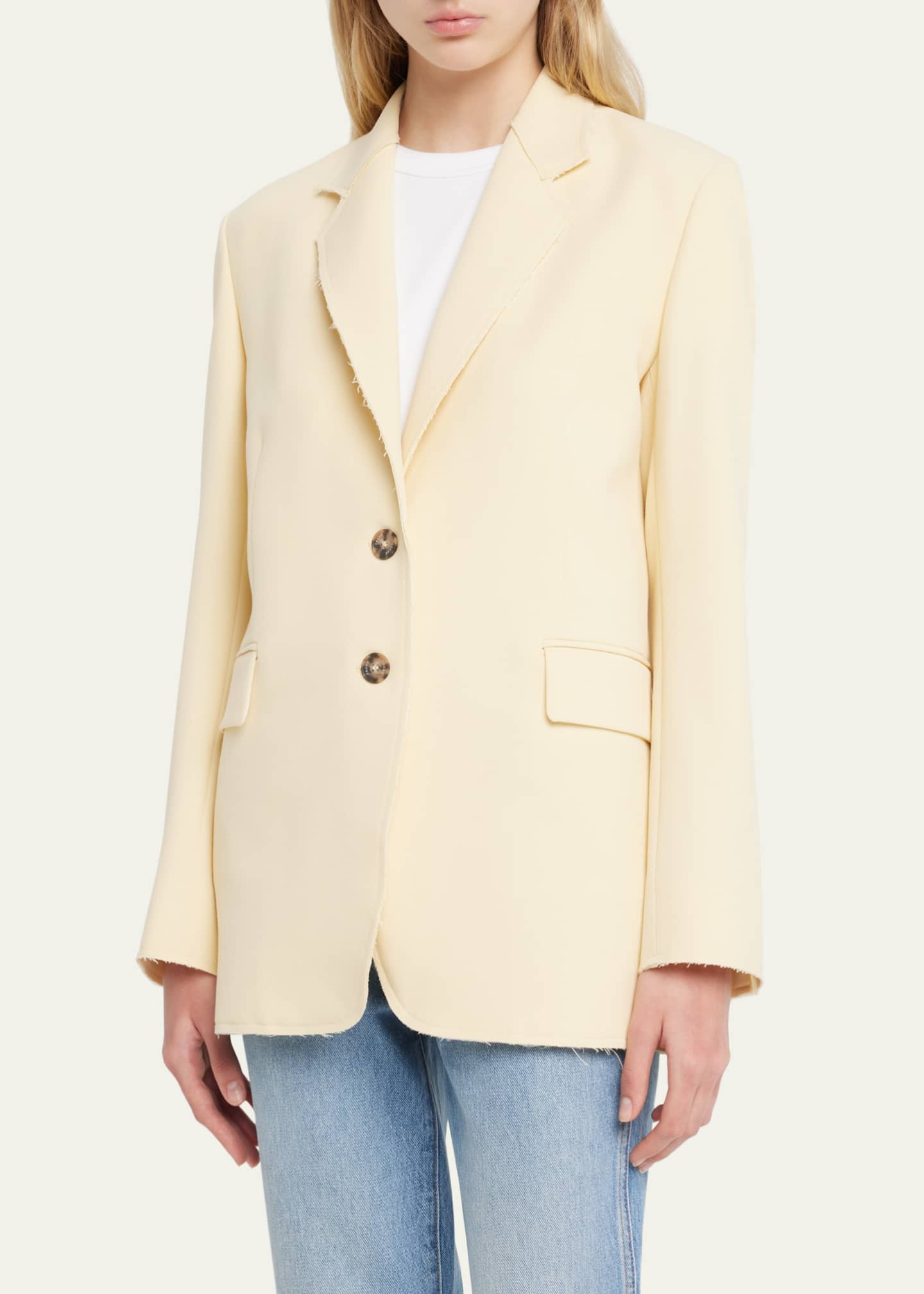 FRAME Oversized Raw Edge Blazer Bergdorf Goodman