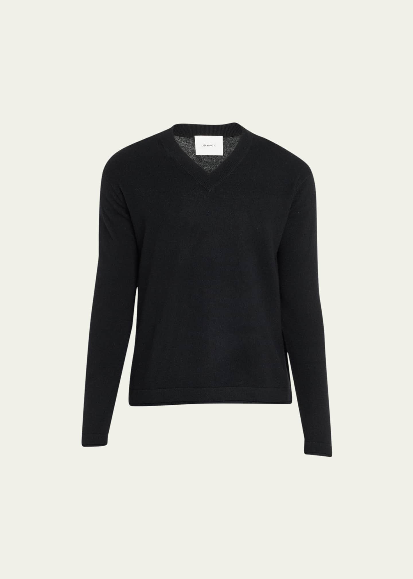Lisa Yang Men's Cashmere Henri V-Neck Sweater - Bergdorf Goodman