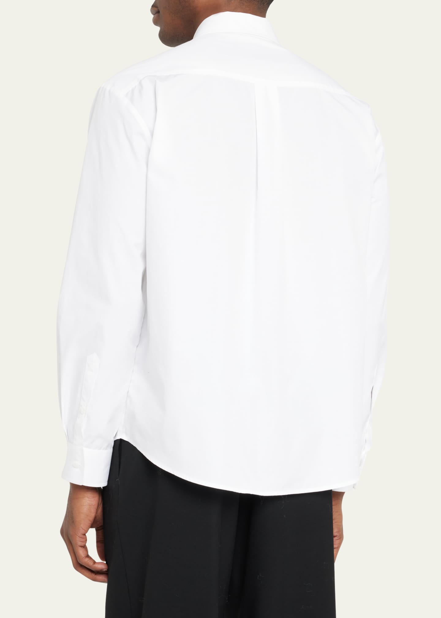 Simone Rocha Men's Poplin Flower Embroidered Sport Shirt Bergdorf Goodman