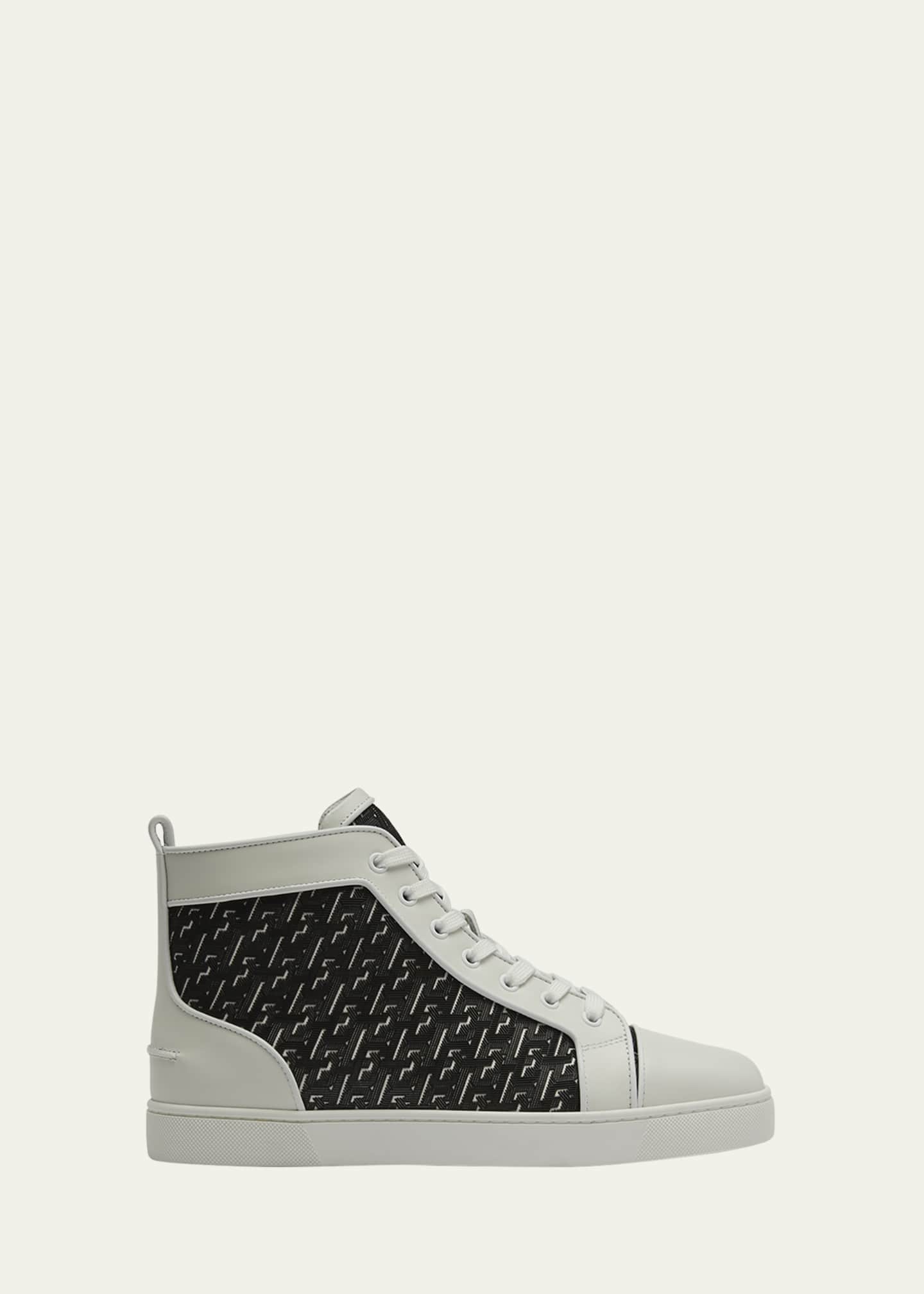 Christian Louboutin Men's Louis Orlato Monogram High-Top Sneakers