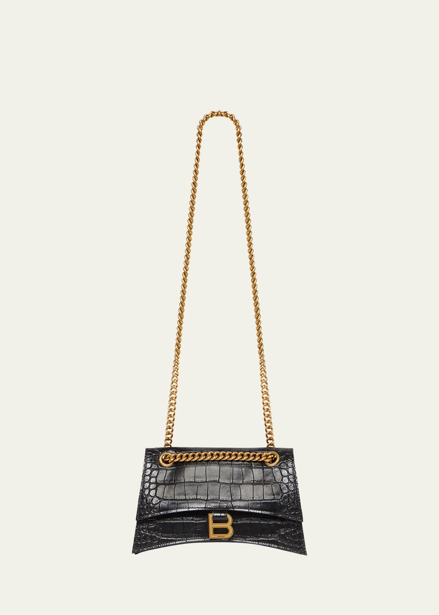 Croc-Embossed Leather Sling Bag