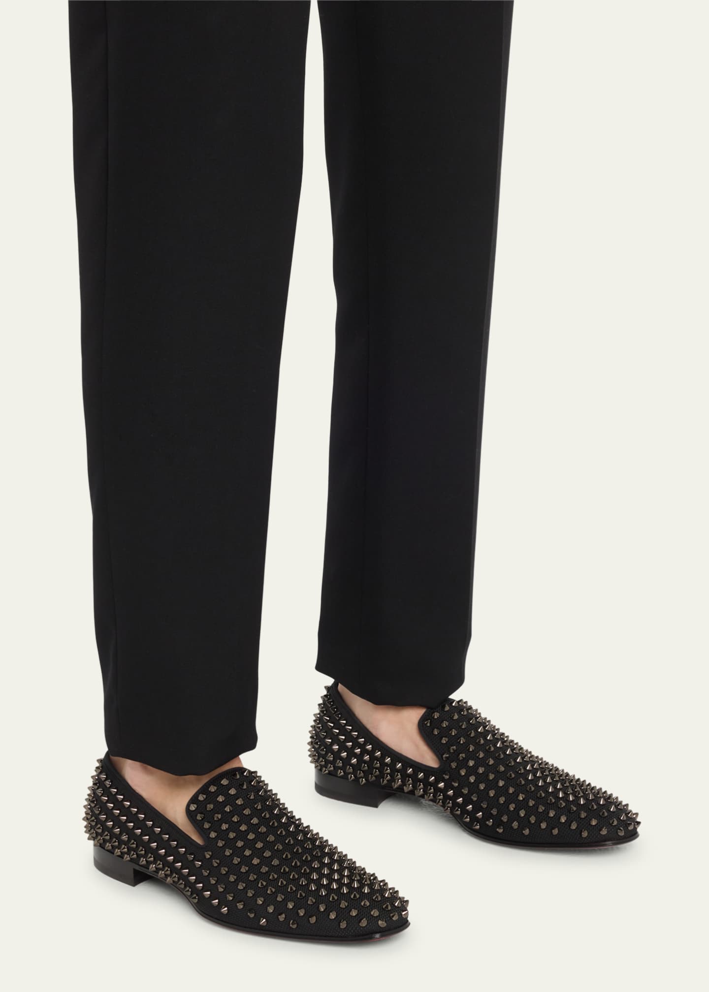 Christian Louboutin Men s Dandelion Spikes Red Sole Loafers