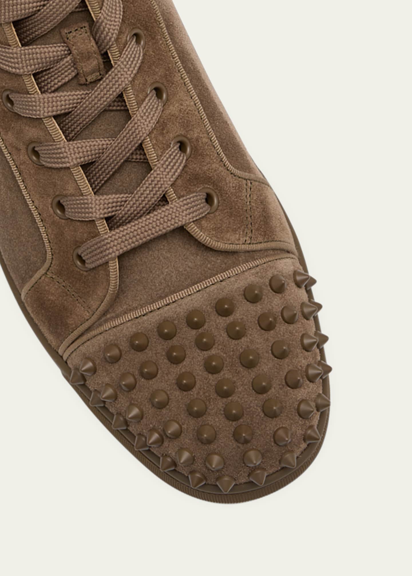 Christian Louboutin Lou Spikes Sneakers in Brown | MTYCI
