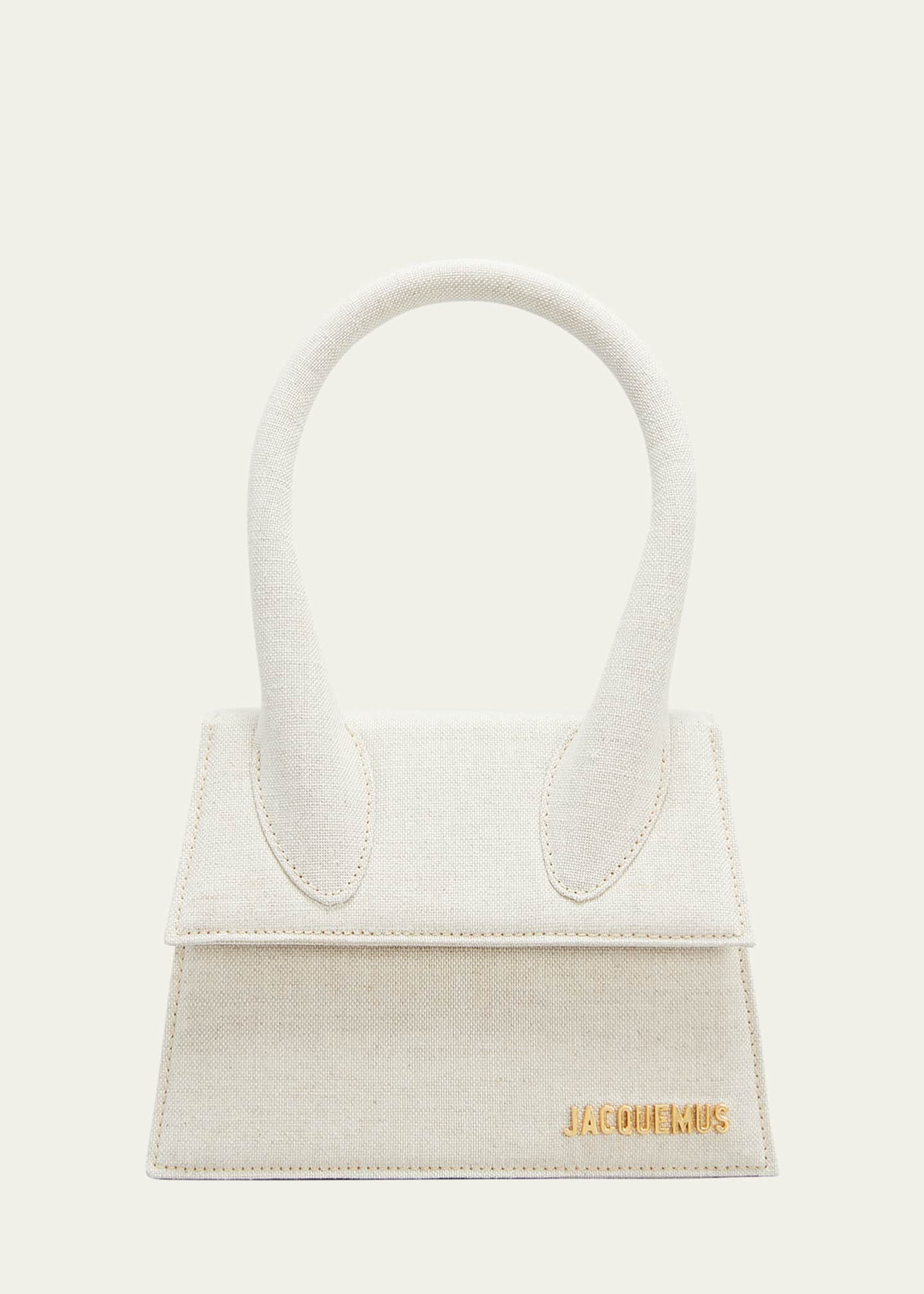 Jacquemus Le Chiquito Moyen Linen TopHandle Bag Bergdorf Goodman