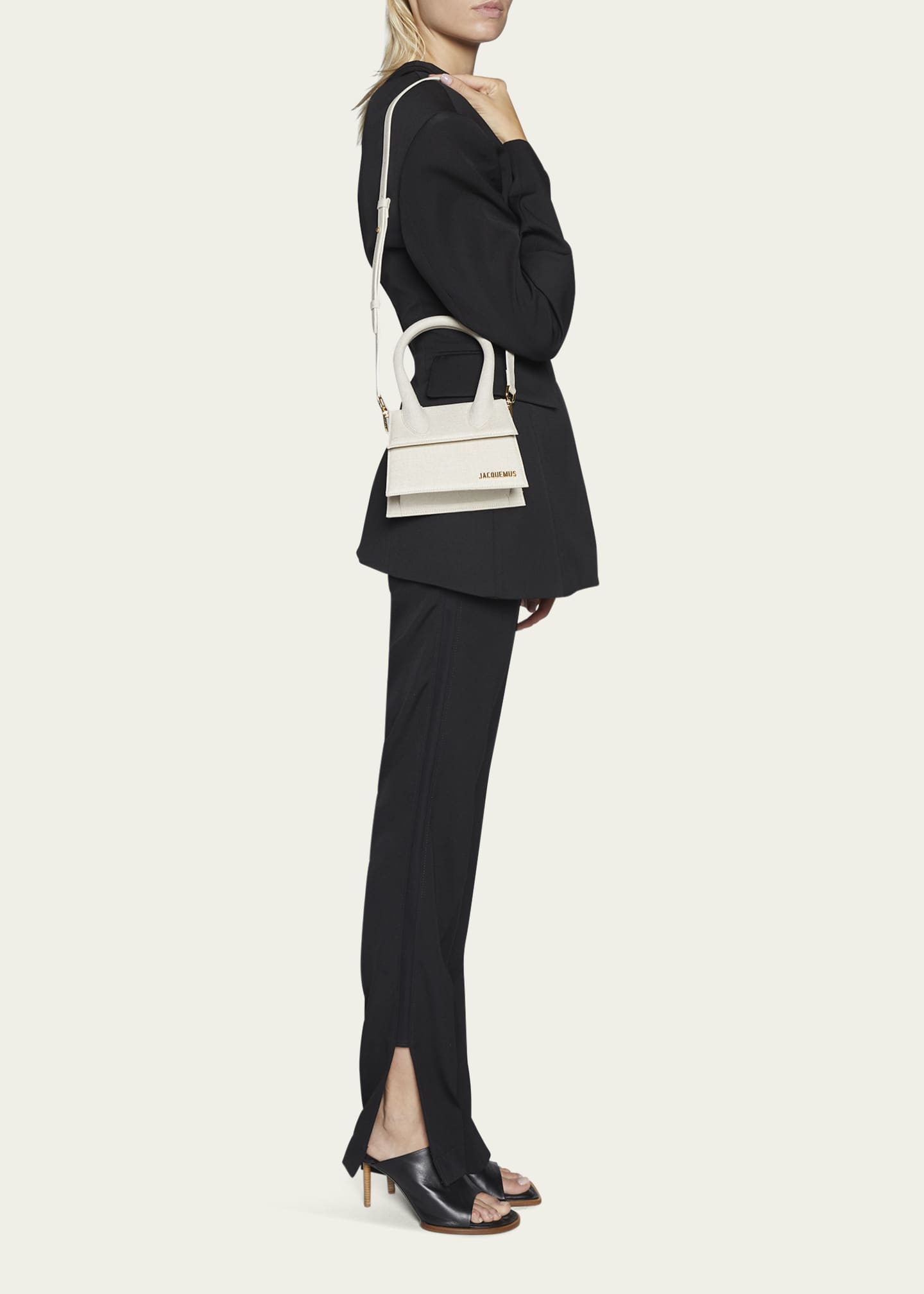 Jacquemus Le Chiquito Moyen Linen TopHandle Bag Bergdorf Goodman